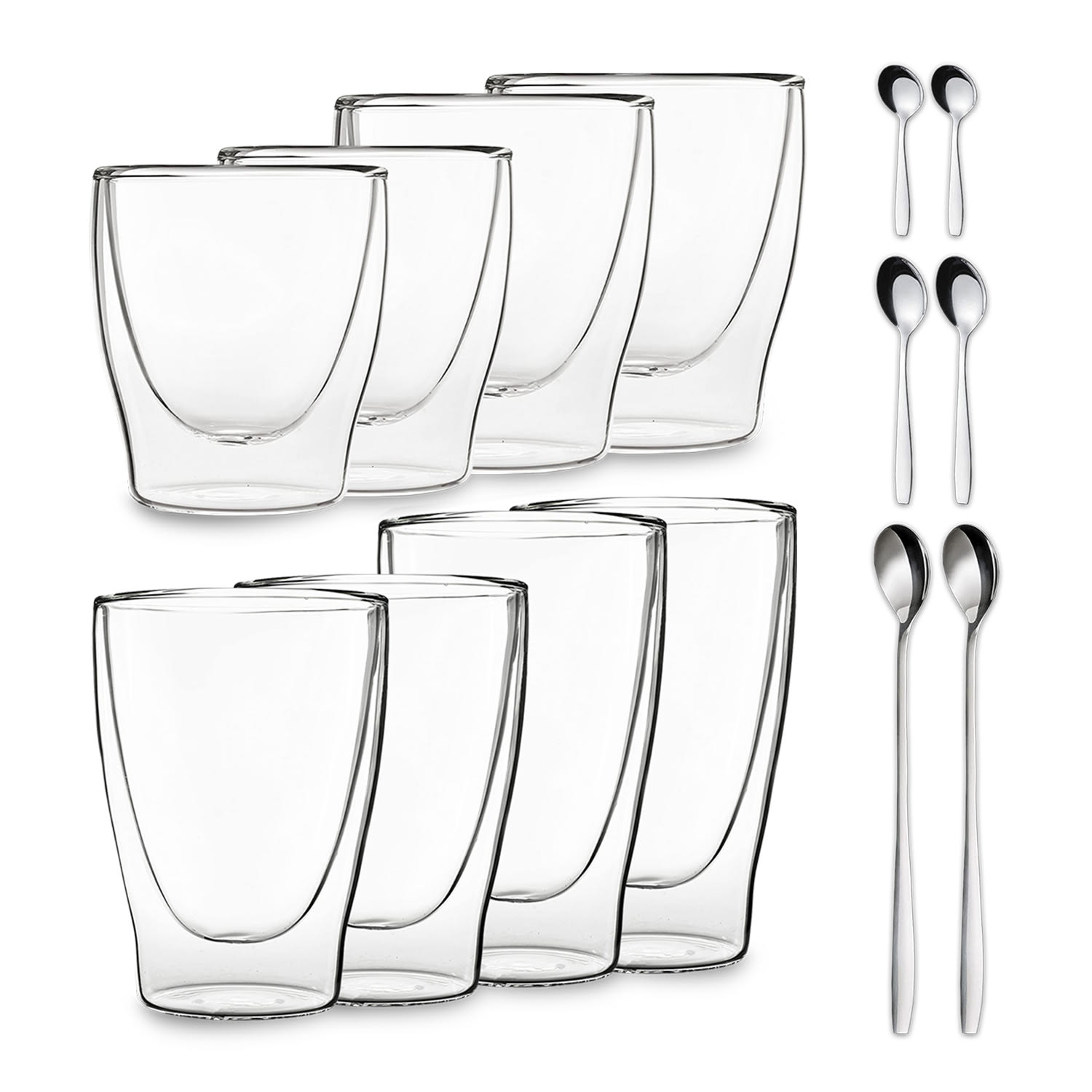 Двустенна чаша DUOS 80, 200, 310, 400 мл, включително лъжичка 