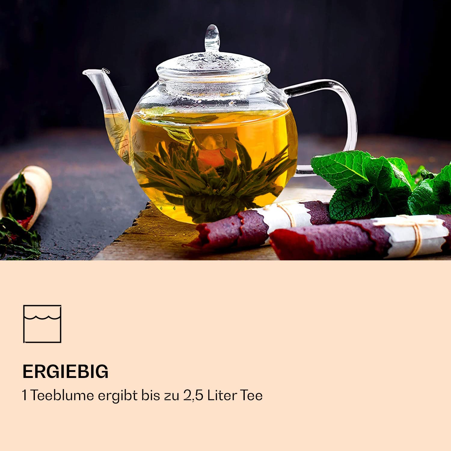 Teeblumen 6 verschiedene Sorten einzeln verpackt sehr ergiebig Grüner Tee