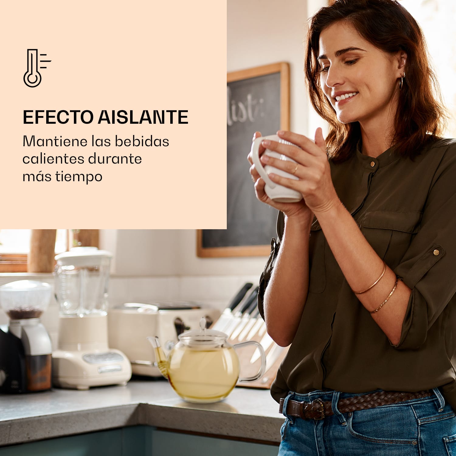 Jarra de vidrio 800 ml | borosilicato | con tapa y colador de té Té negro