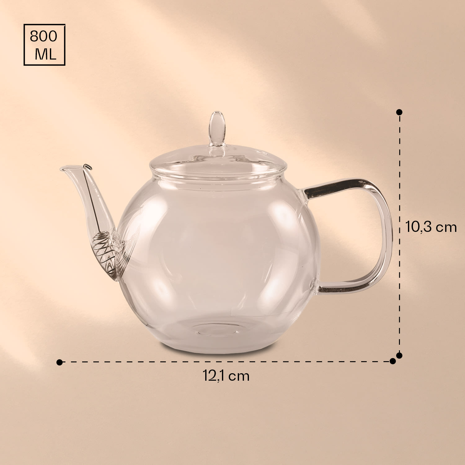 Glass jug 800 ml | borosilicate glass | with lid and tea strainer Tea mix