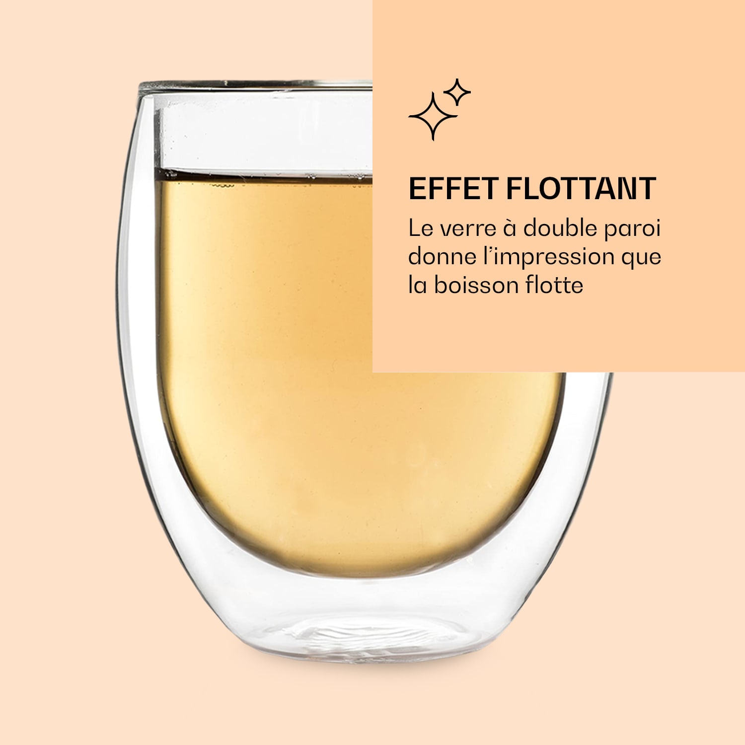 Verre à thé Ice (set de 2) 400 ml verre borosilicaté de haute qualité résistant au lave-vaisselle ensemble de 2