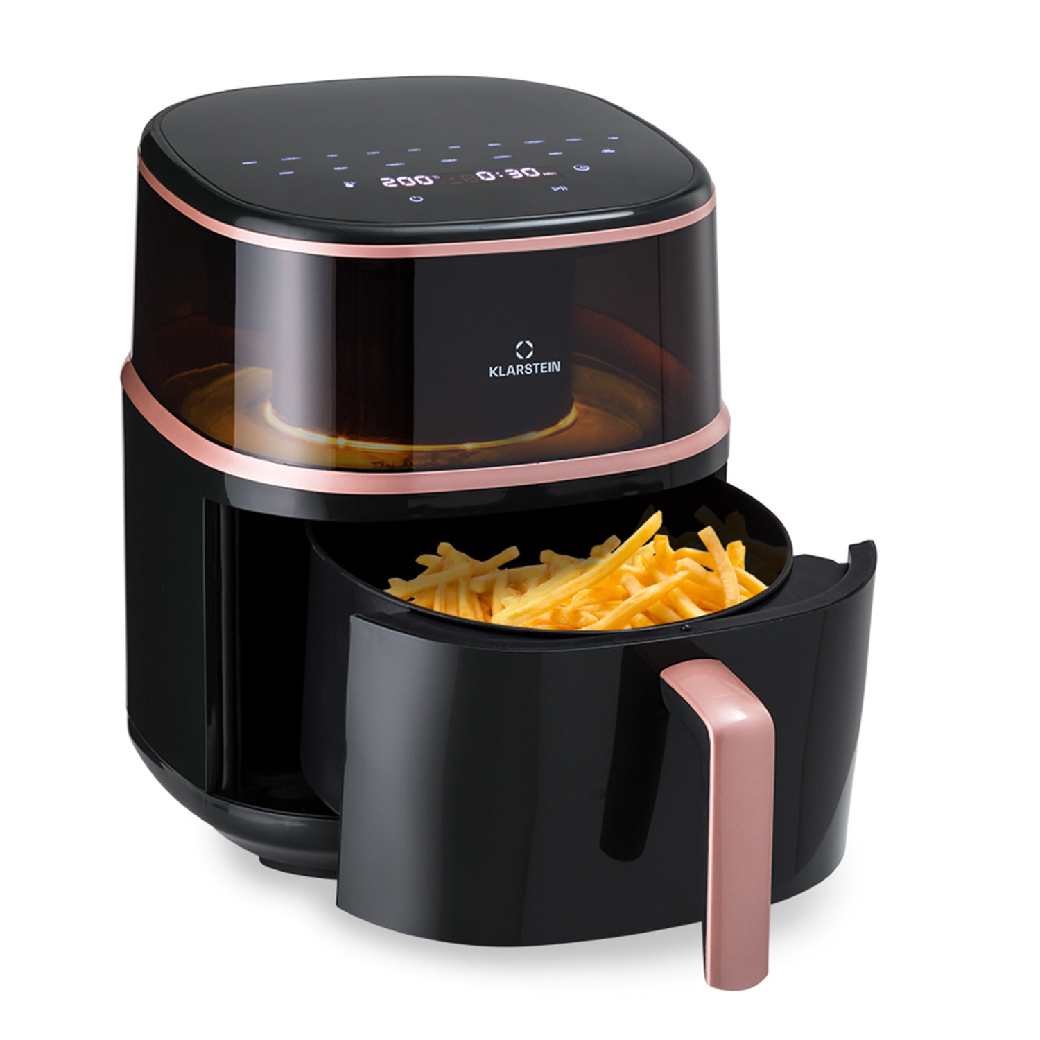 Air Bloom, frytkownica beztłuszczowa z funkcją pary, 1500 W, 7,5 l, 16 programów Czarny