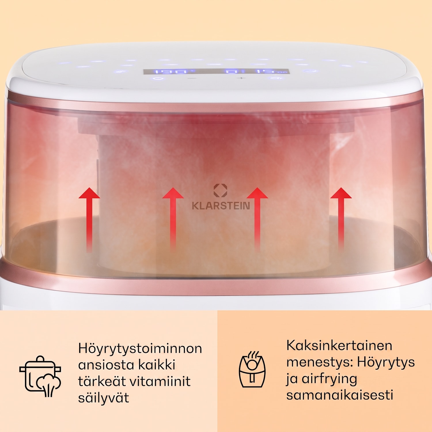 Air Bloom kuumakeitin höyrytoiminnolla 1500 W 7,5 litraa 16 ohjelmaa Valkoinen