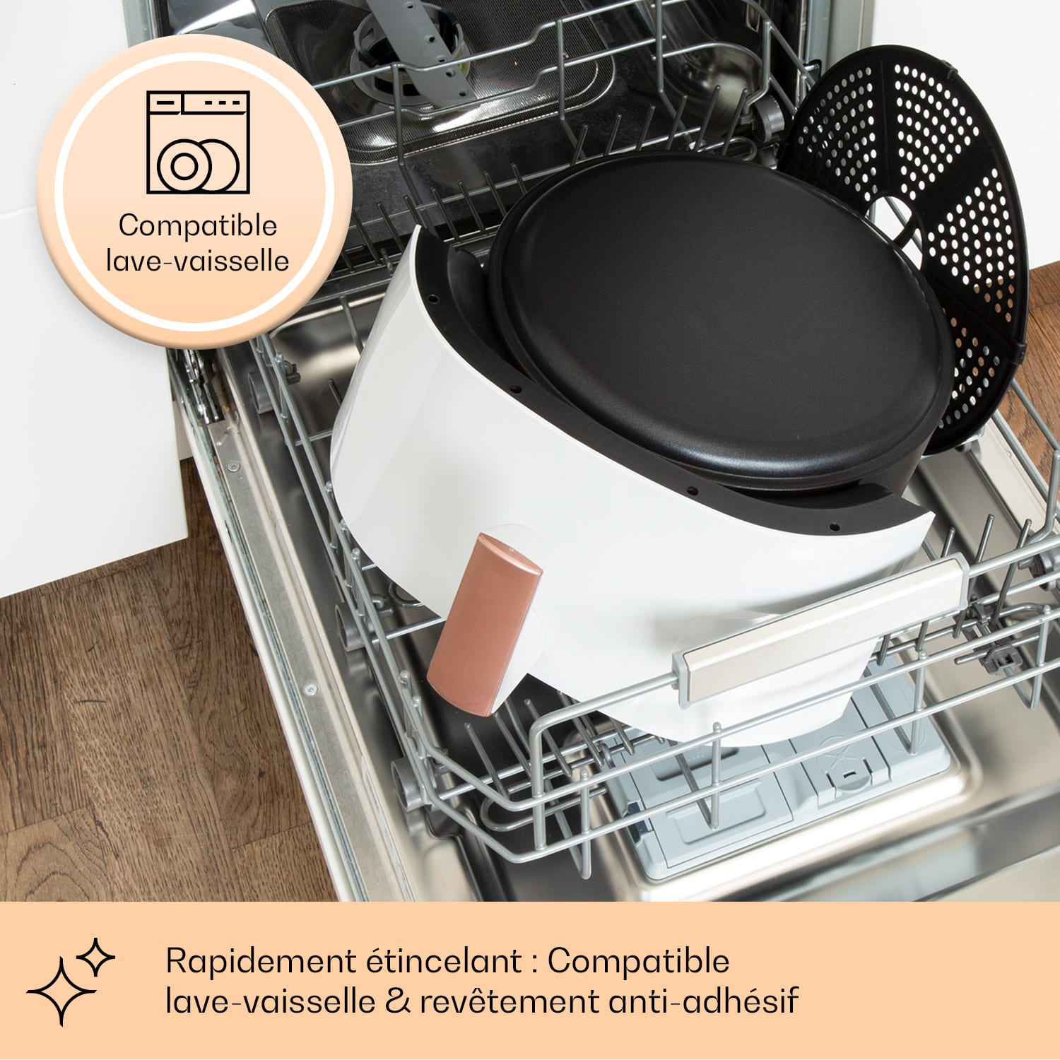Air Bloom heteluchtfriteuse met stoomfunctie 1500W 7,5 liter 16 programma's Wit