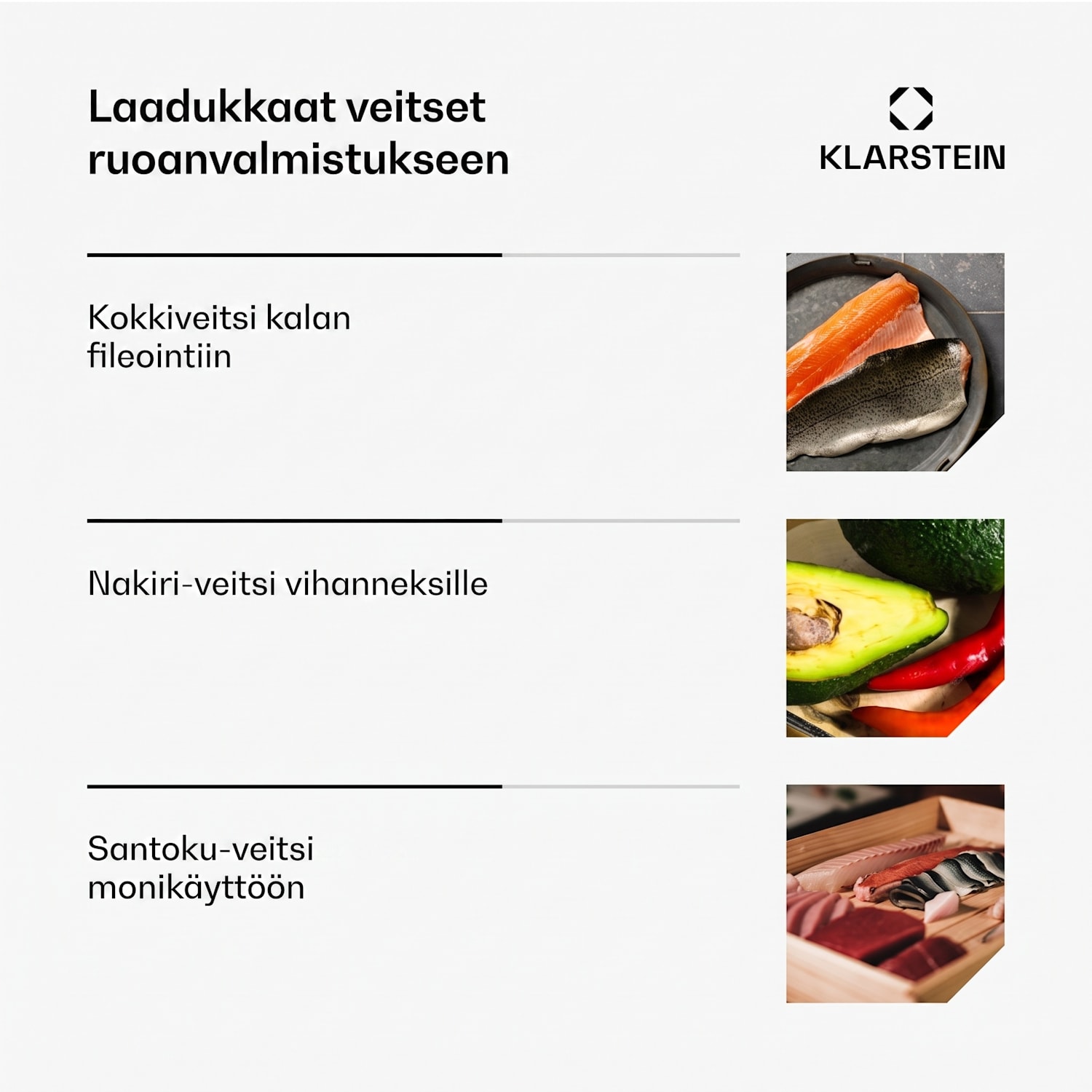 Shibui sushiveitsisarja | 15-osainen | 4 veistä ja käytännölliset lisävarusteet 