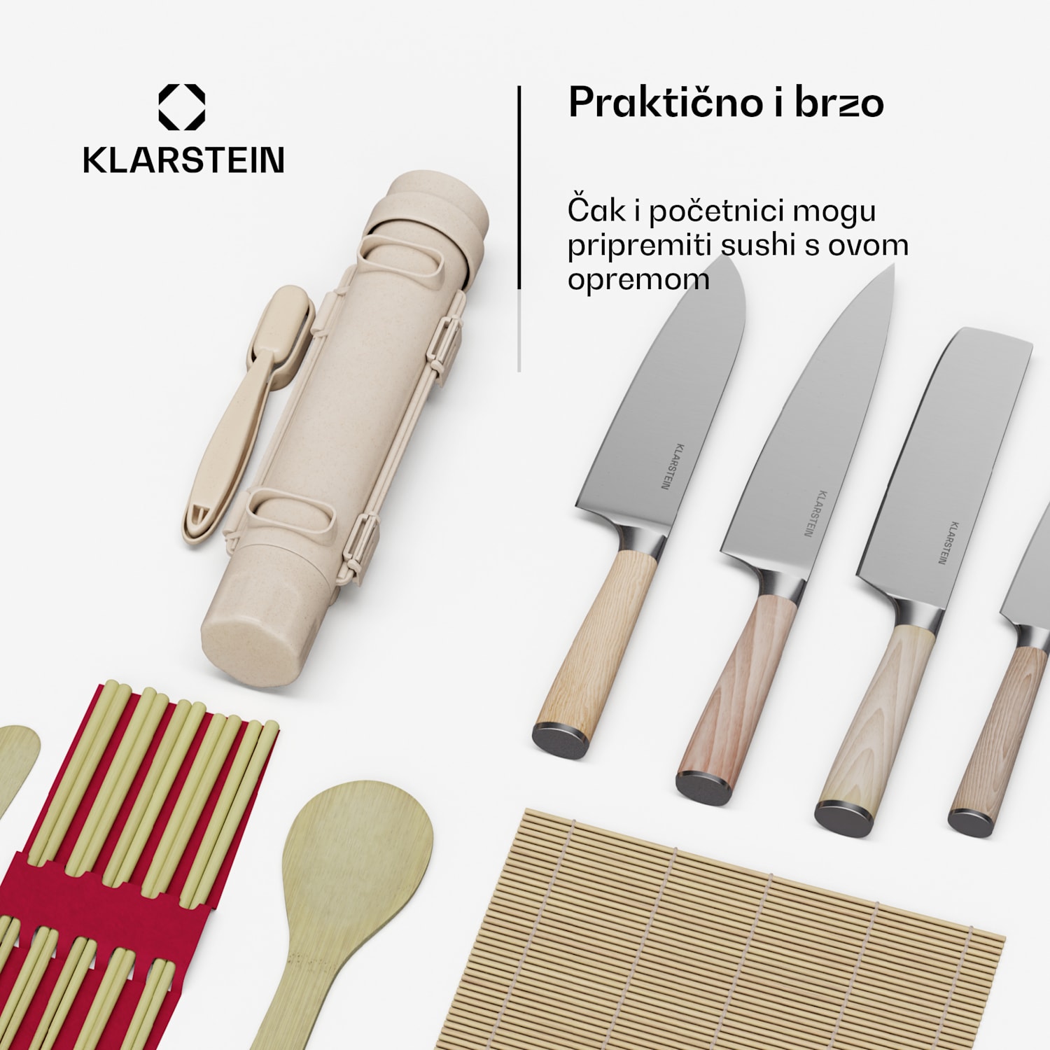 Shibui set noževa za sushi, 15 dijelova, 4 noža s praktičnim dodacima 