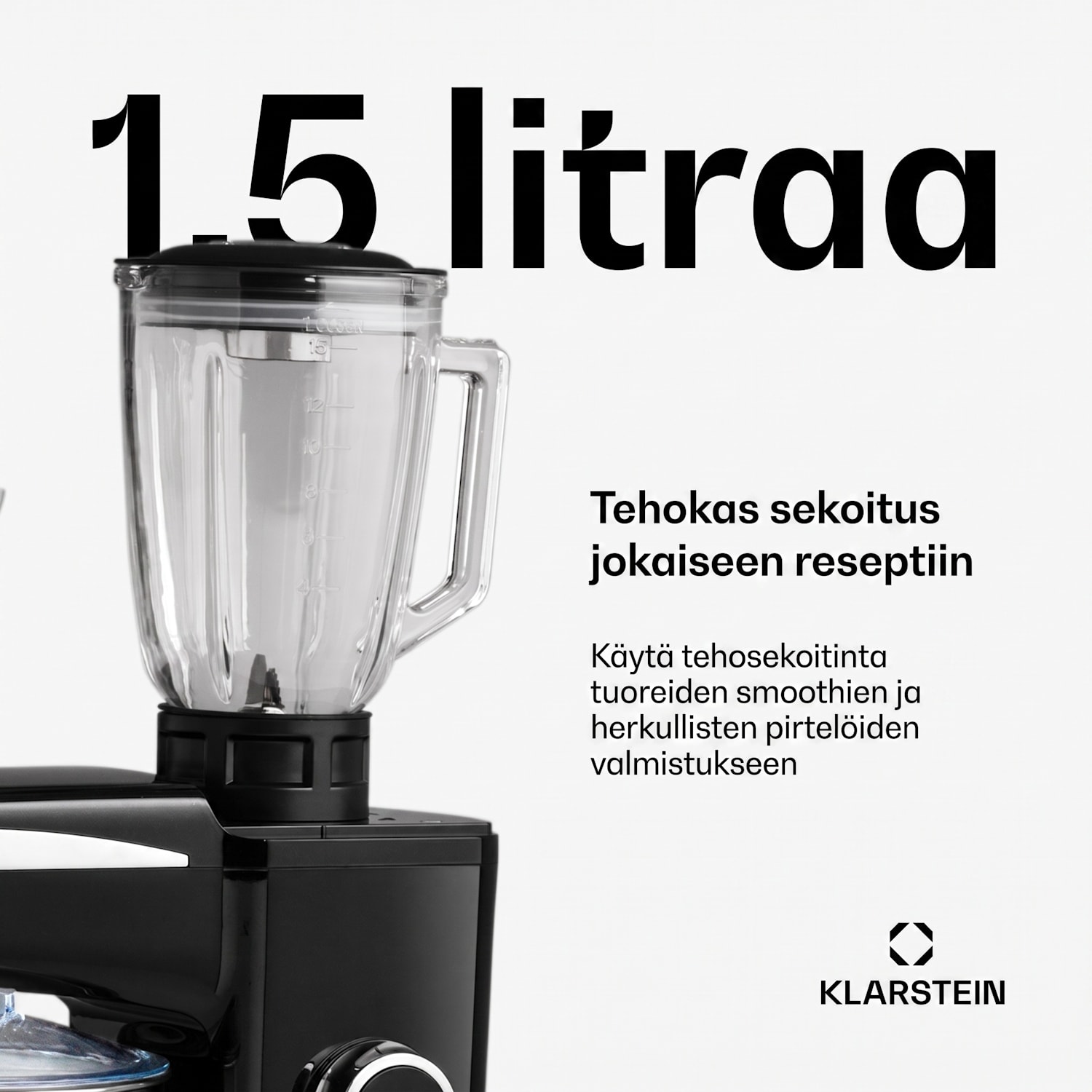 Renata Rossa yleiskone 3 in 1 2000 W / 2,7 hv 10 litraa ruostumatonta terästä BPA-vapaa Musta