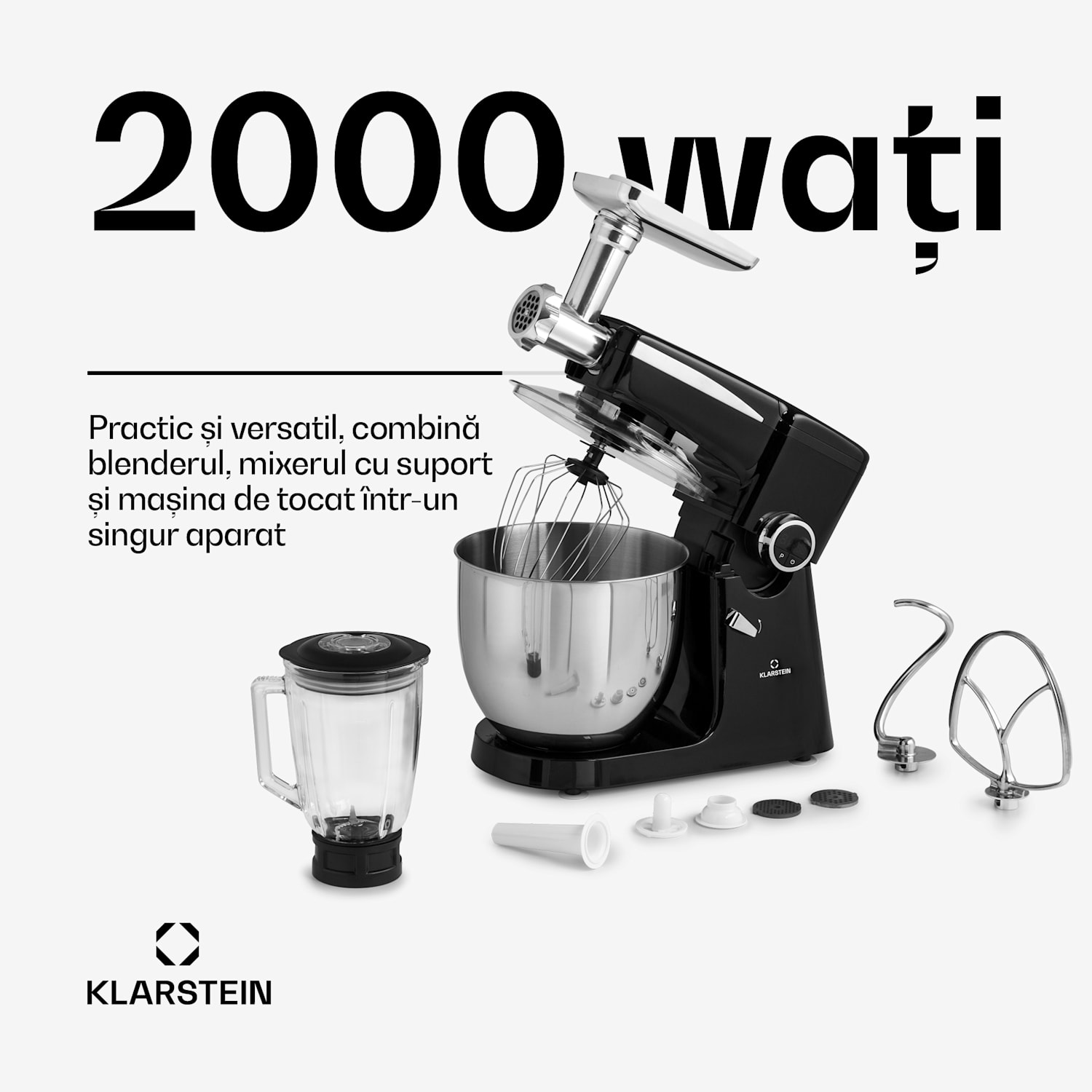 Renata Rossa, robot de bucătărie, 3 în 1 2000 W / 2,7 PS, 10 litri, oțel inoxidabil, fără BPA 