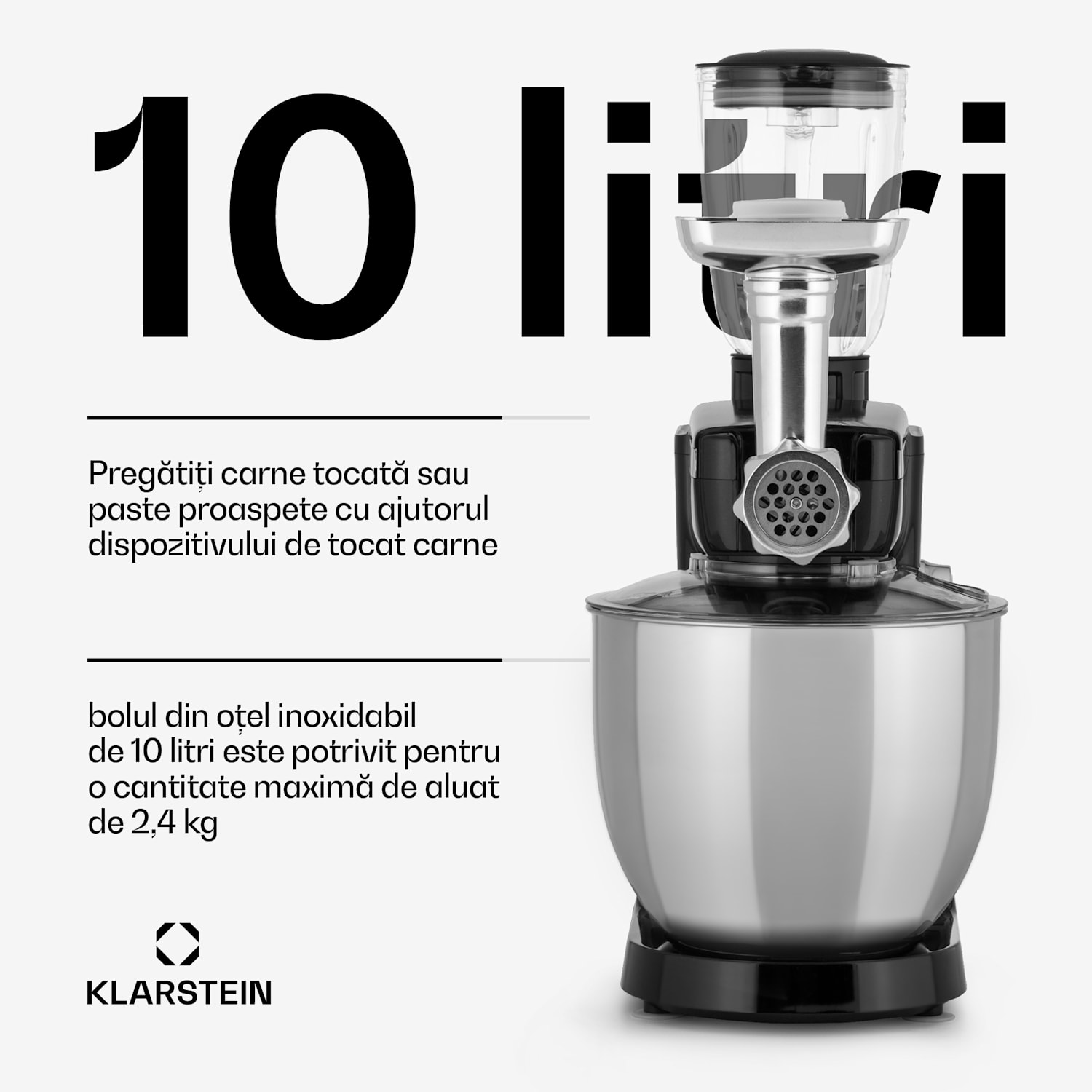 Renata Rossa, robot de bucătărie, 3 în 1 2000 W / 2,7 PS, 10 litri, oțel inoxidabil, fără BPA 