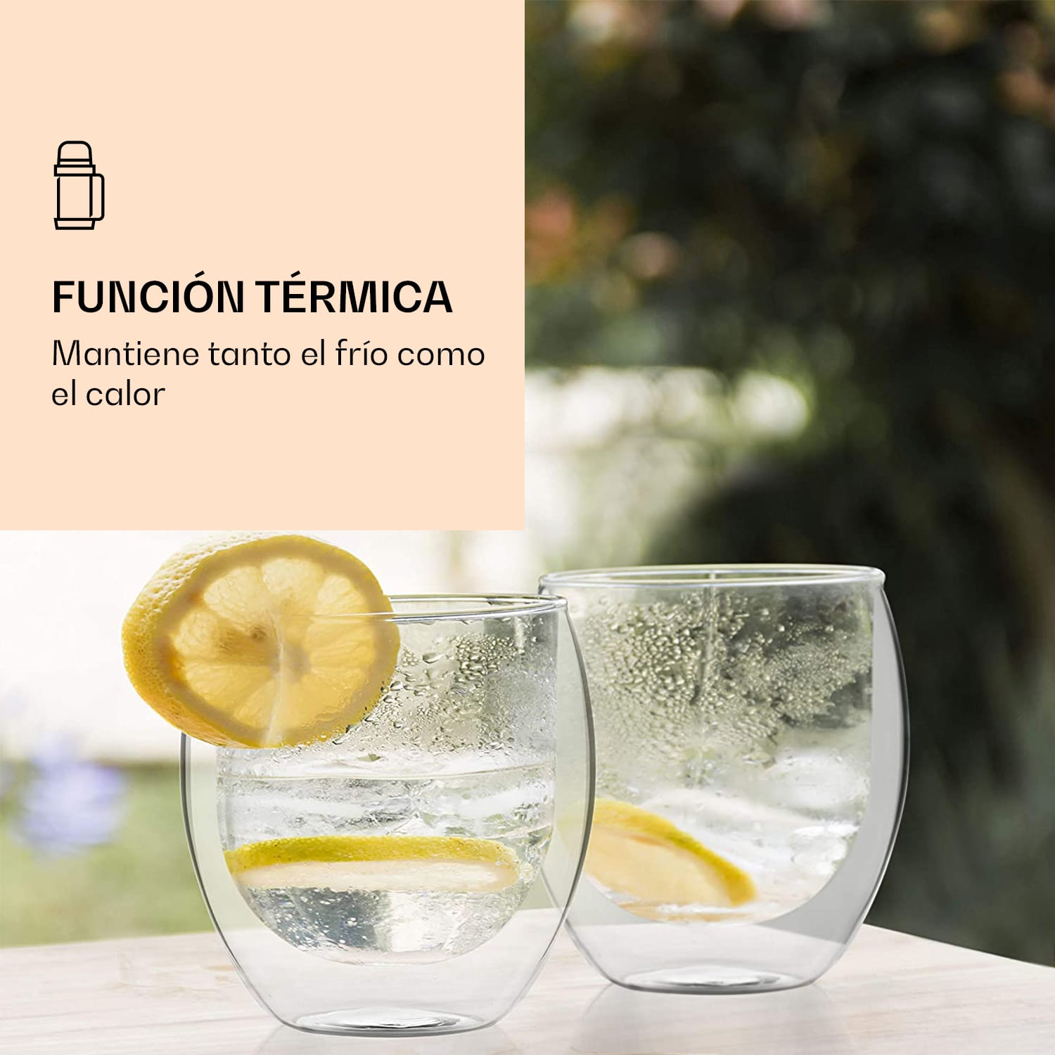 Vaso Jumbo | Doble pared | Vidrio de borosilicato de alta calidad | 2 x 410 ml | Único Set de 2 unidades