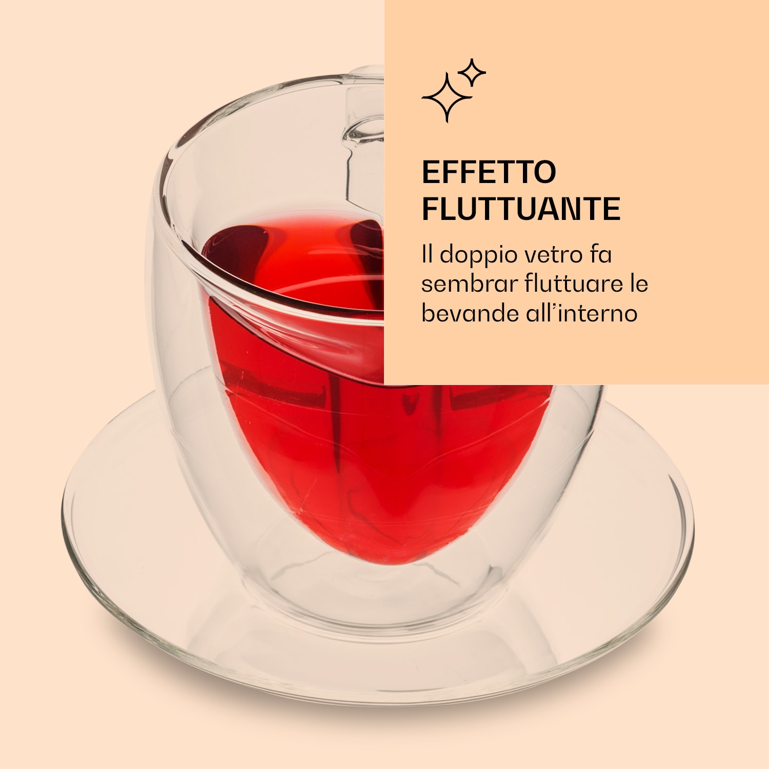 Bicchiere | 350 ml | A doppia parete | Vetro borosilicato di alta qualità | Pezzo unico Tè verde