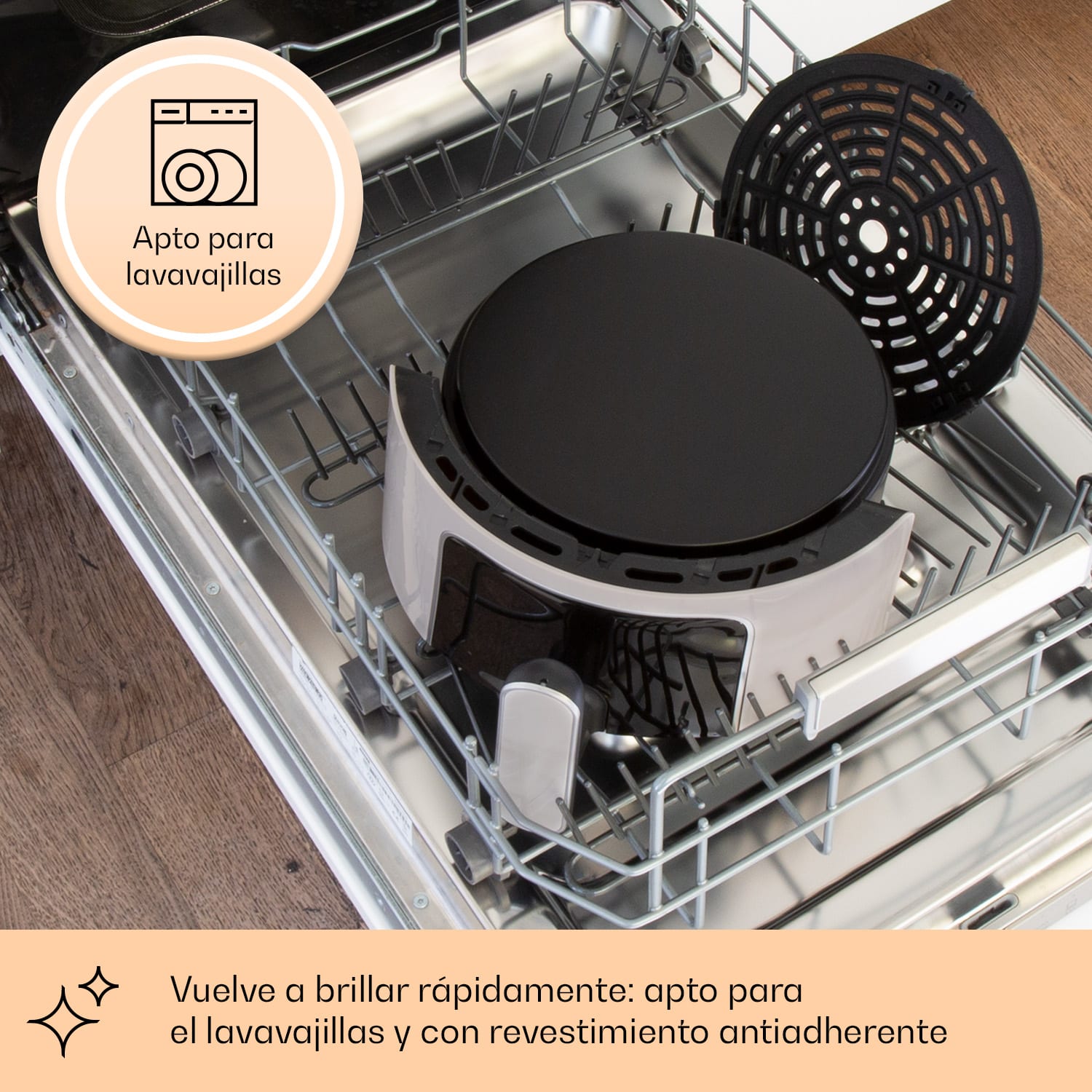 Crisp-Pro Air Fryer 1400W 3,5 litros 8 programas temporizador acero inoxidable Arena