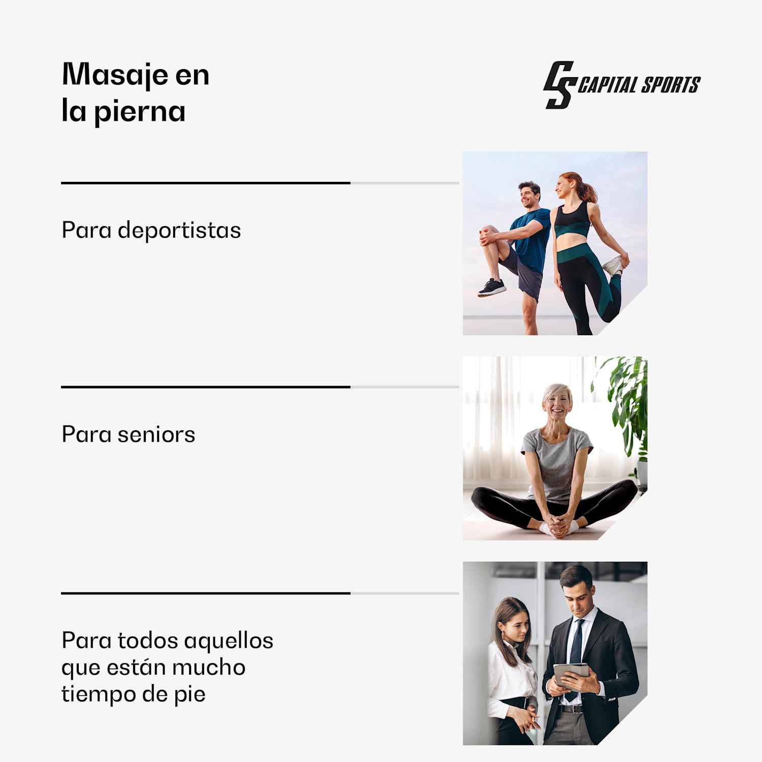 ReCrest masajeador para piernas | 3 cámaras de presión | 5 modos de masaje | Mando a distancia | desconexión automática media pierna | Negro