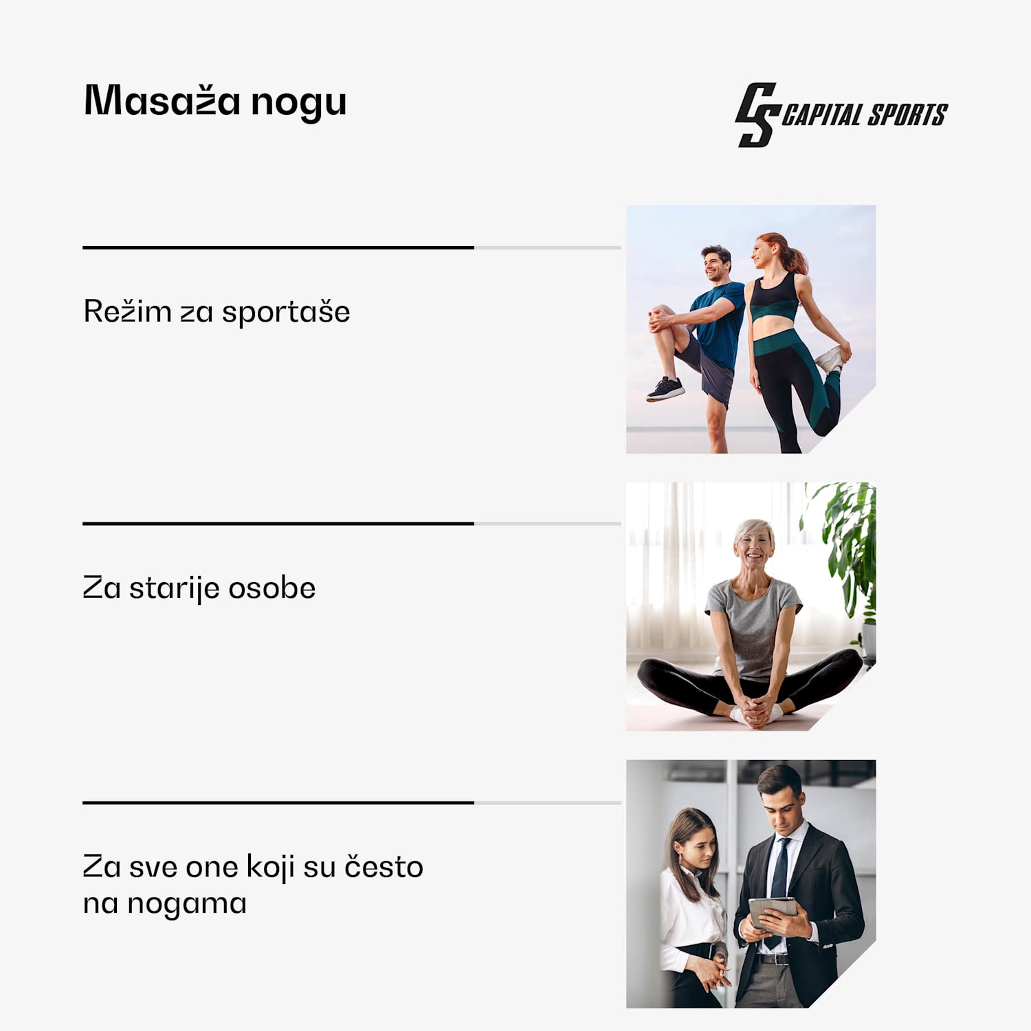 ReCrest masažer za noge, 3 tlačne komore, 5 režima masaže, funkcija grijanja, automatsko isključivanje pola noge | Crna