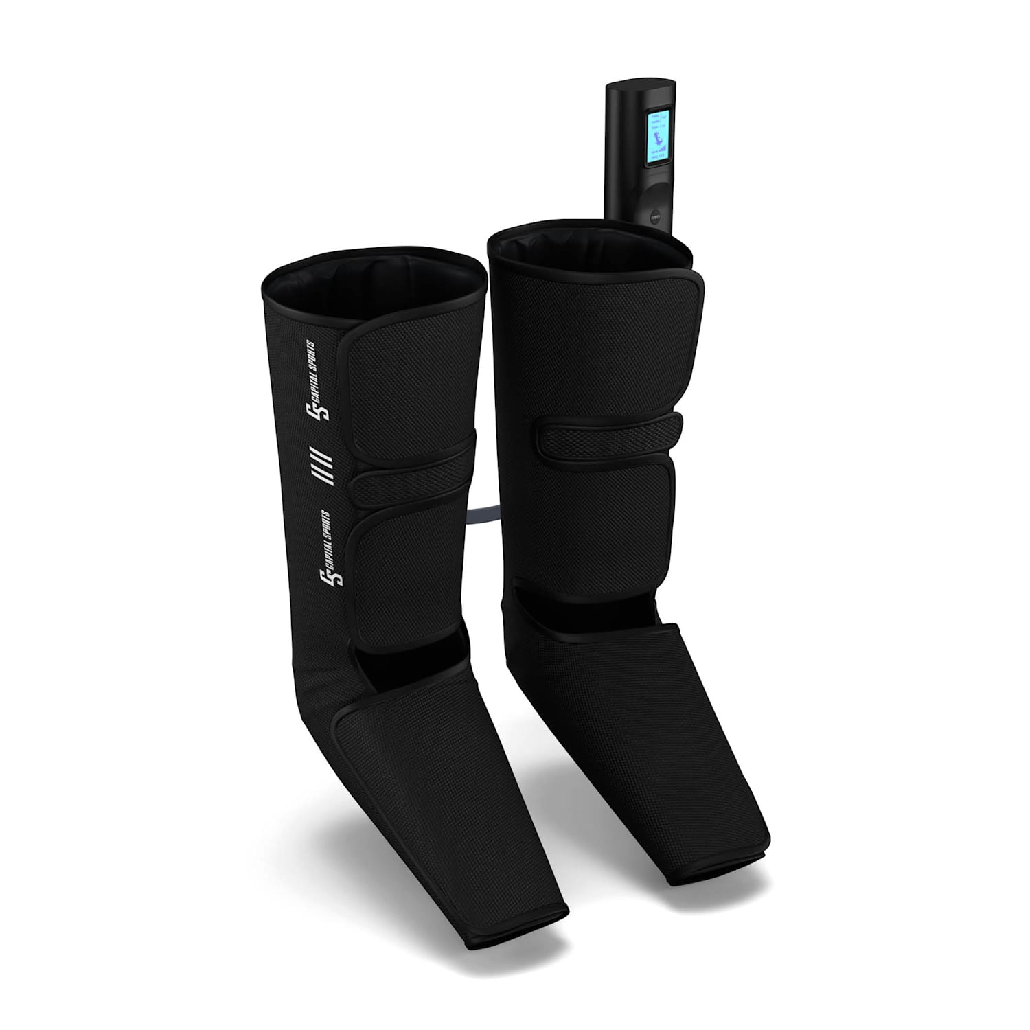 ReCrest masażer do stóp i łydek, 3 komory ciśnieniowe, 5 trybów masażu, funkcja ogrzewania, automatyczne wyłączanie pół nogi | Czarny