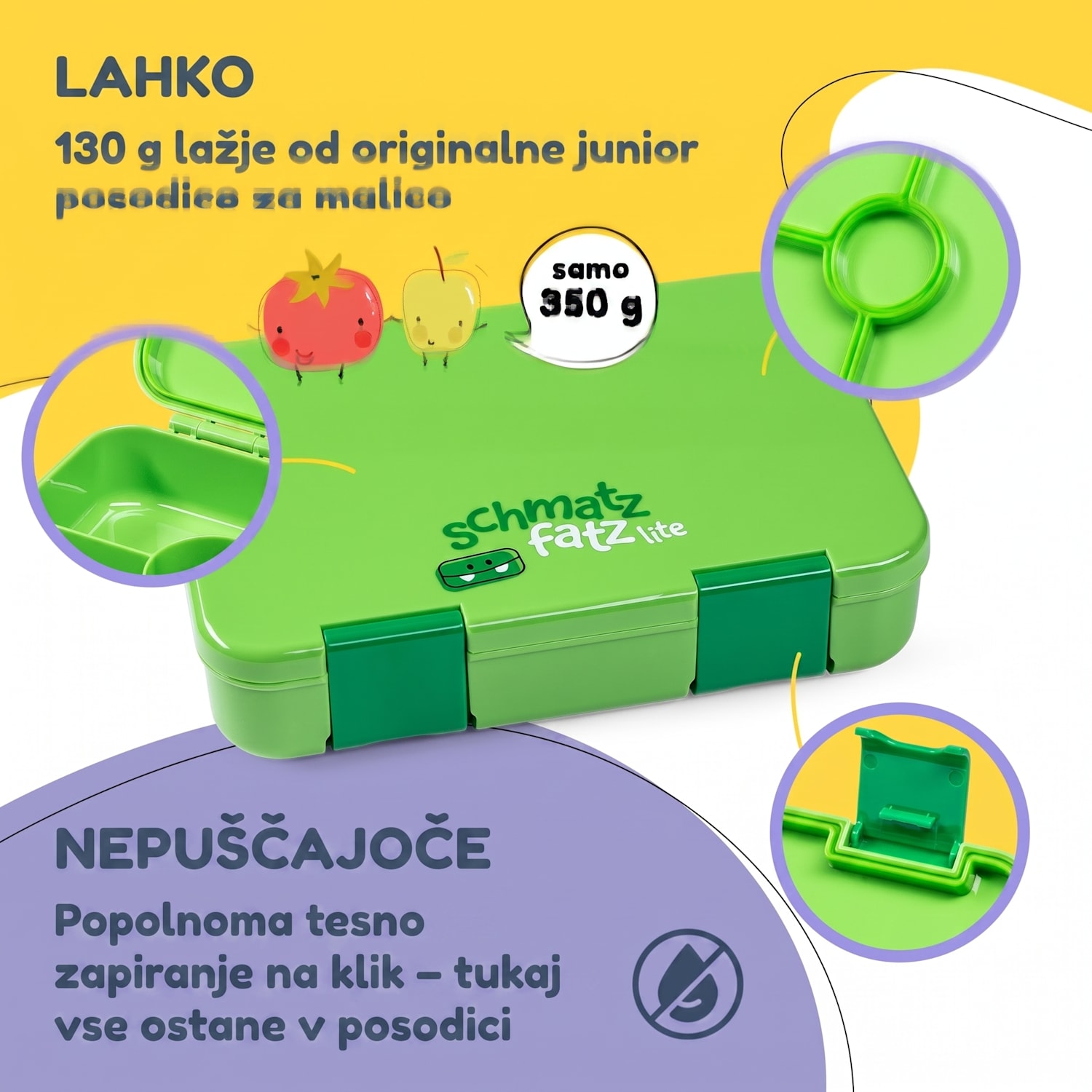 Schmatzfatz škatla za malico s predeli Limeta