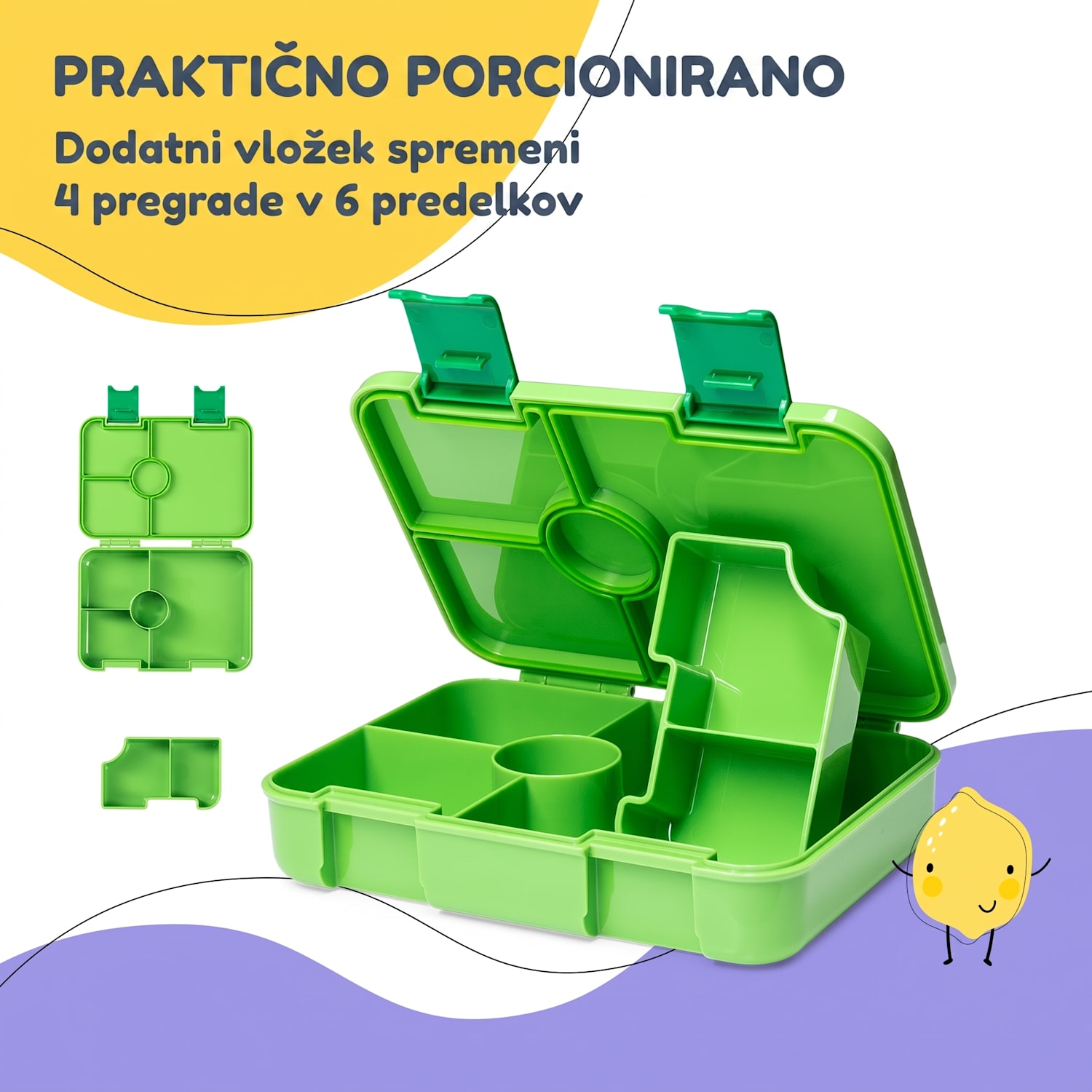 Schmatzfatz škatla za malico s predeli Limeta