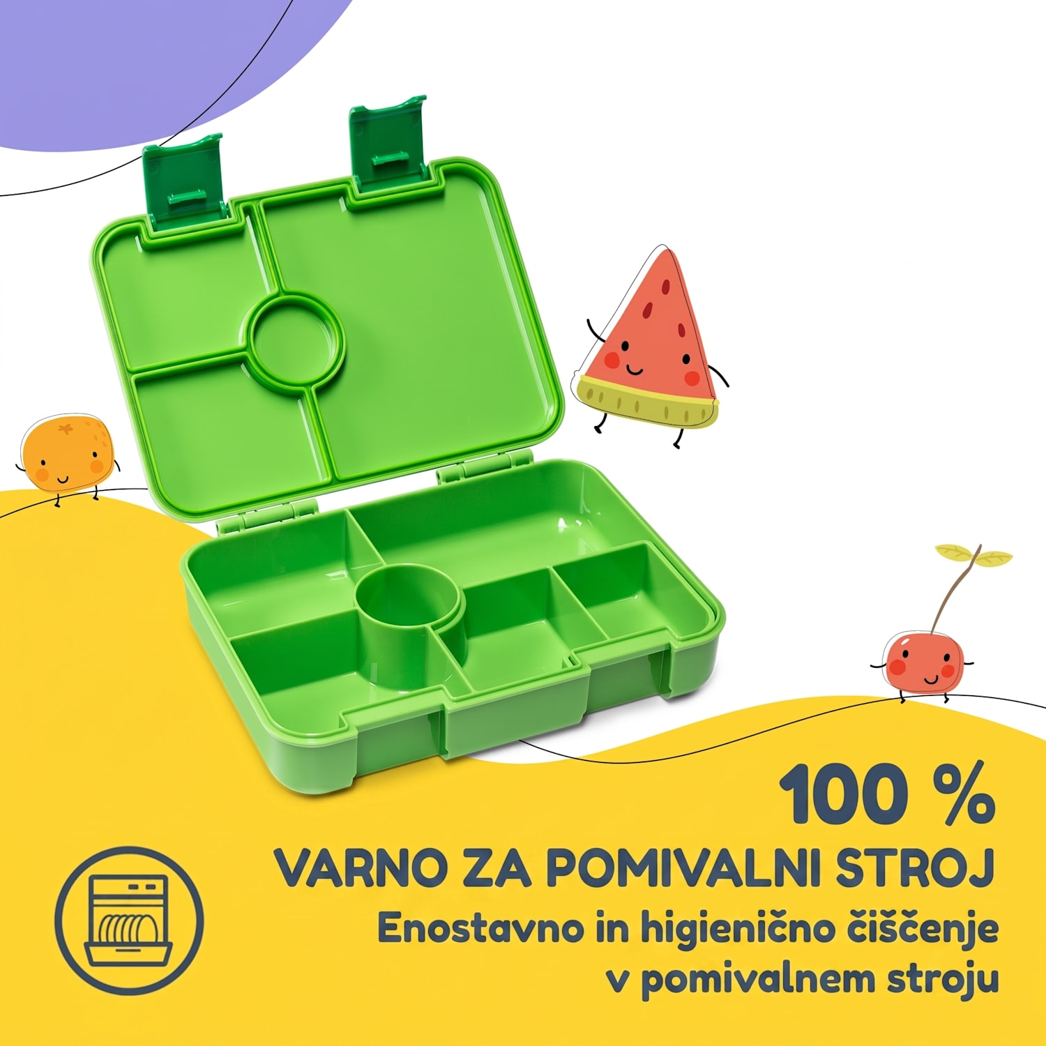 Schmatzfatz škatla za malico s predeli Limeta