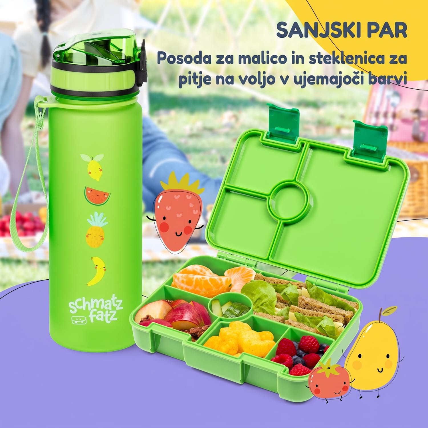 Schmatzfatz škatla za malico s predeli Limeta