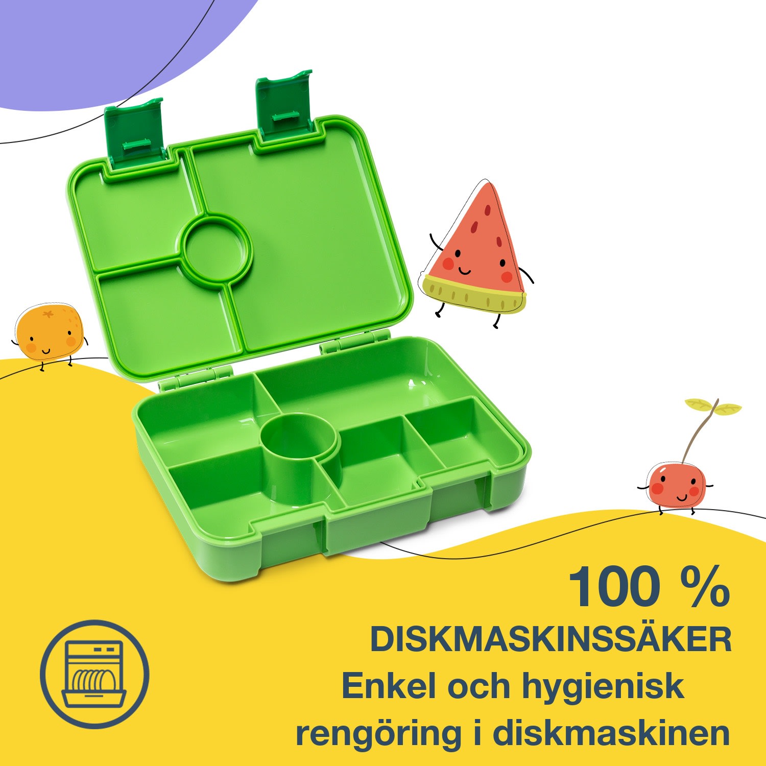 schmatzfatz by Lite Lunchbox 6 fack 20,8 x 4,5 x 15 cm (BxHxD) BPA-fri extra lätt tritan 
