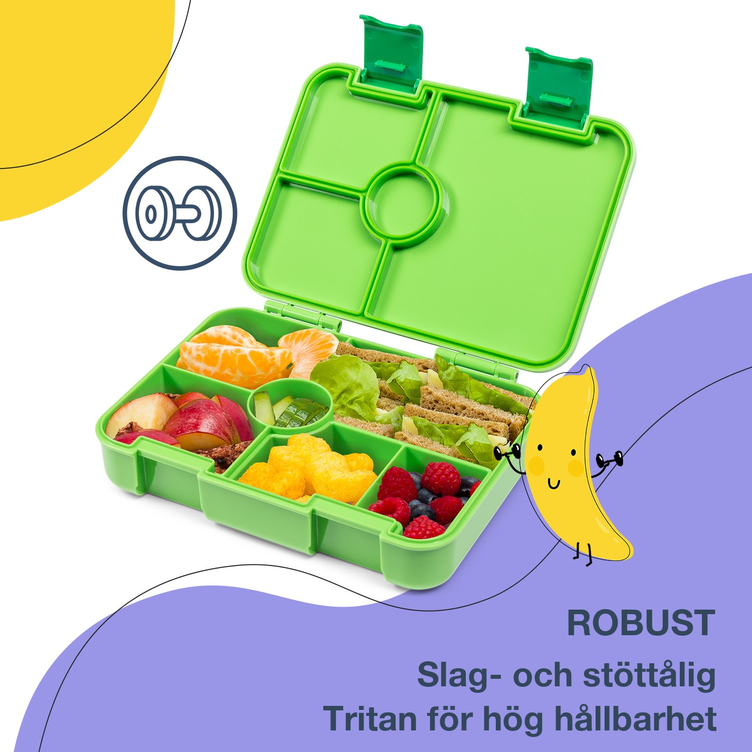 schmatzfatz by Lite Lunchbox 6 fack 20,8 x 4,5 x 15 cm (BxHxD) BPA-fri extra lätt tritan 