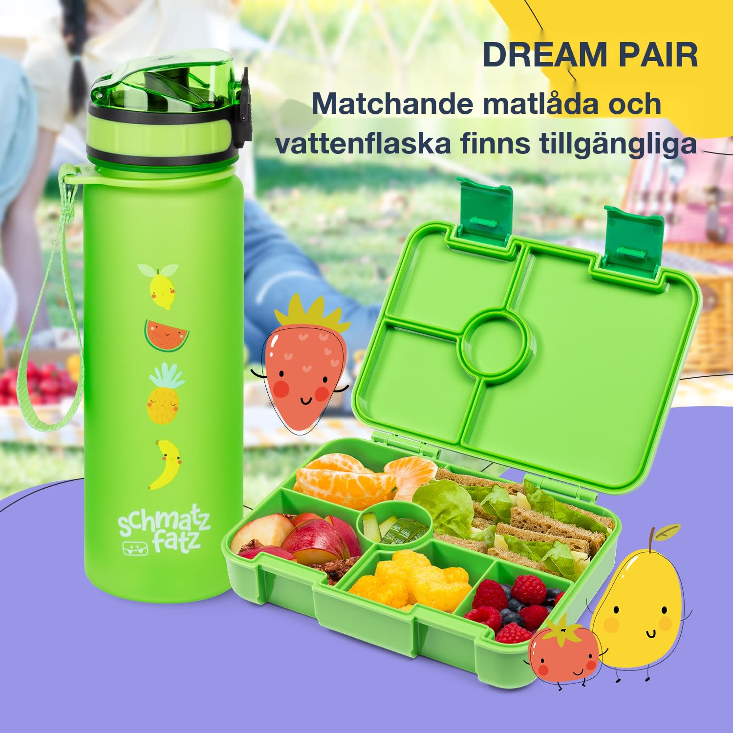 schmatzfatz by Lite Lunchbox 6 fack 20,8 x 4,5 x 15 cm (BxHxD) BPA-fri extra lätt tritan 