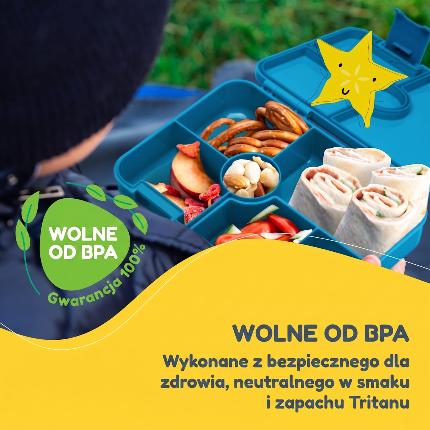 Schmatzfatz śniadaniówka z przegródkami Turkusowy