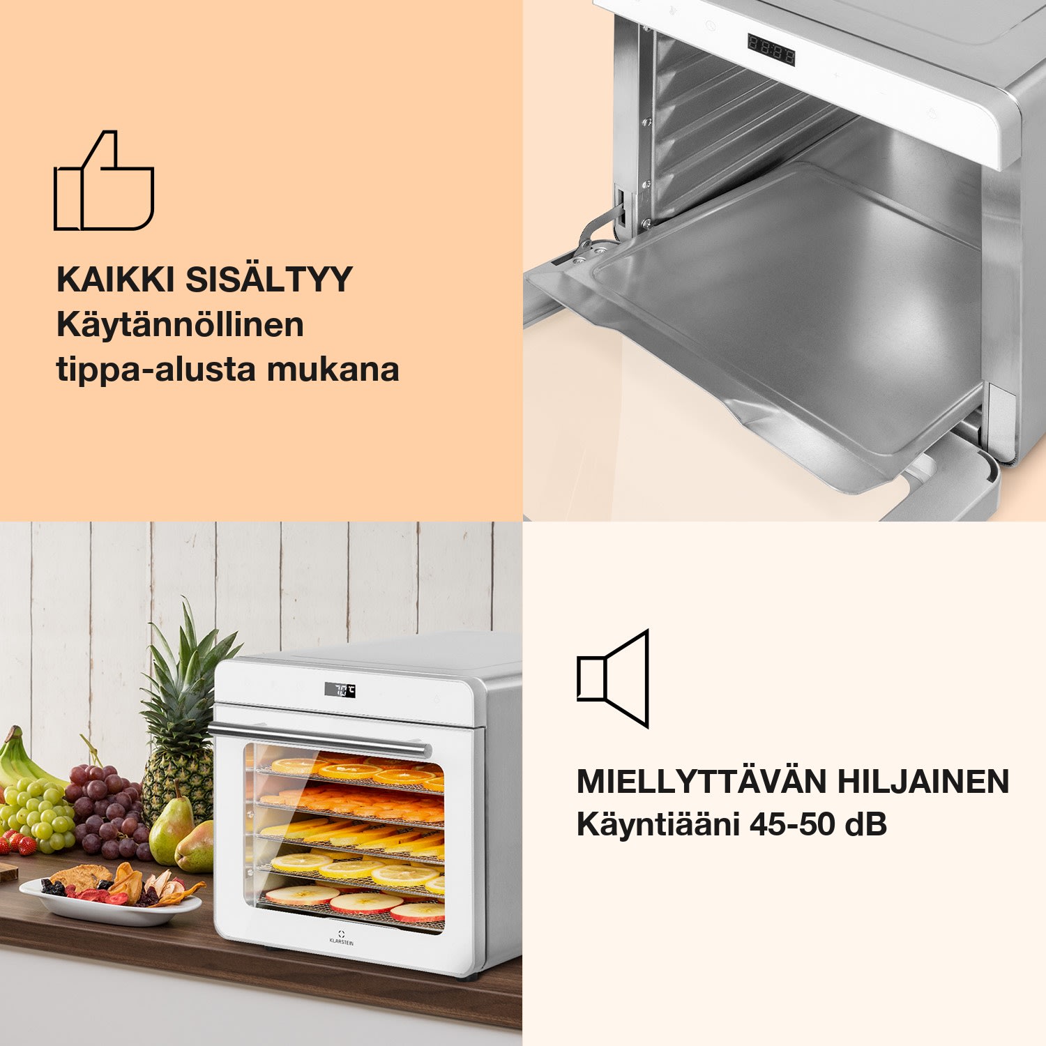 Shaftesbury kuivuri 700 W ajastustoiminto 35-85 °C digitaalinen kosketusnäyttö Hopea Metallinen