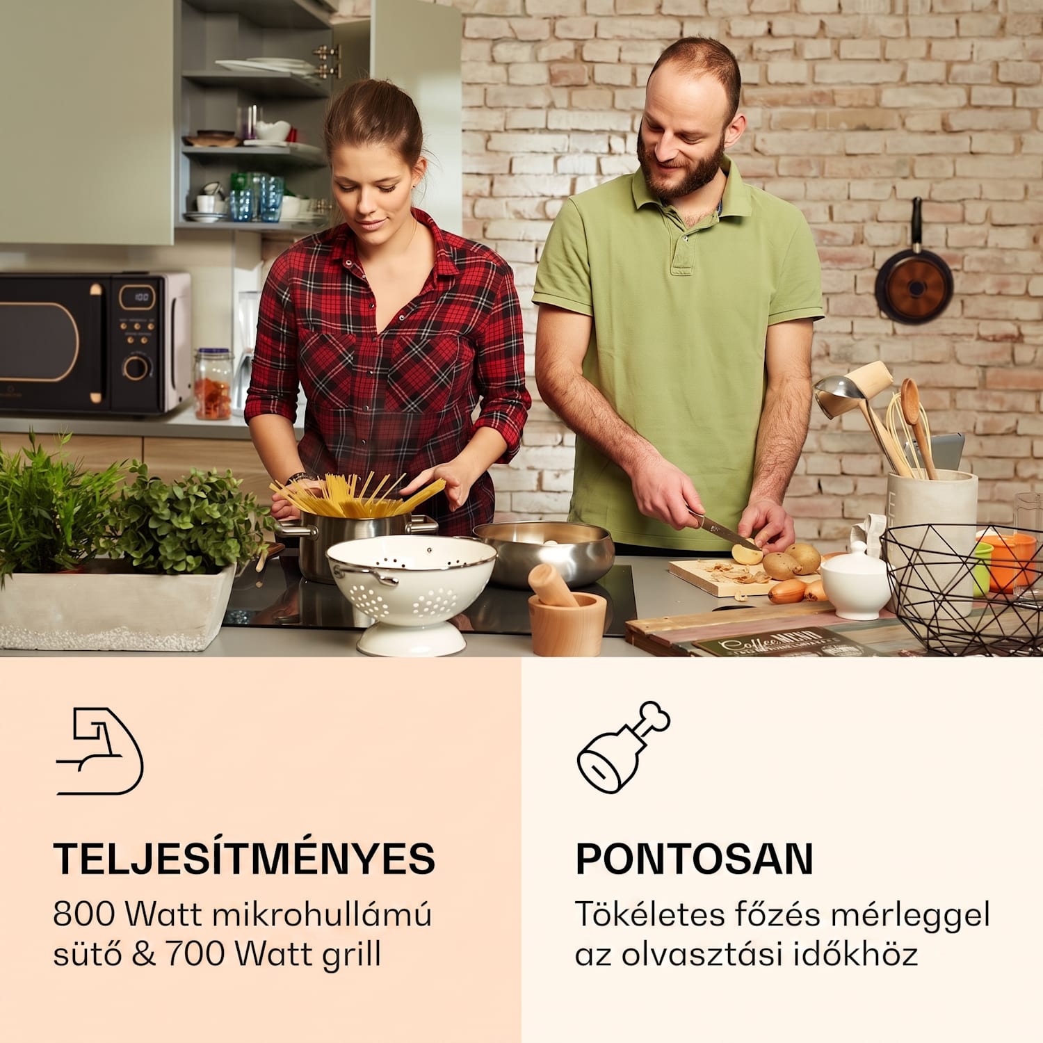 Julieta, mikrohullámú sütő grillel, 20 l, 700 / 800 W, Ø 25,5 cm, 8 program Fekete