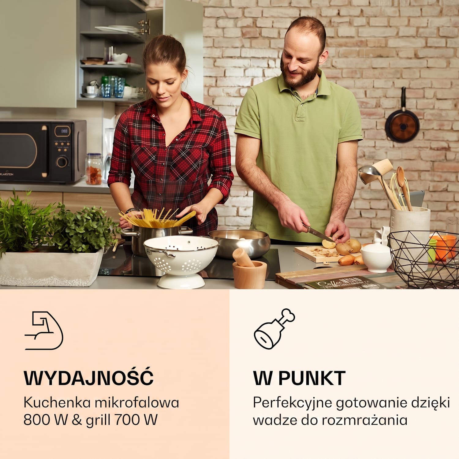 Julieta, kuchenka mikrofalowa z grillem, 20 l, 700/800 W, Ø 25,5 cm, 8 programów Czarny