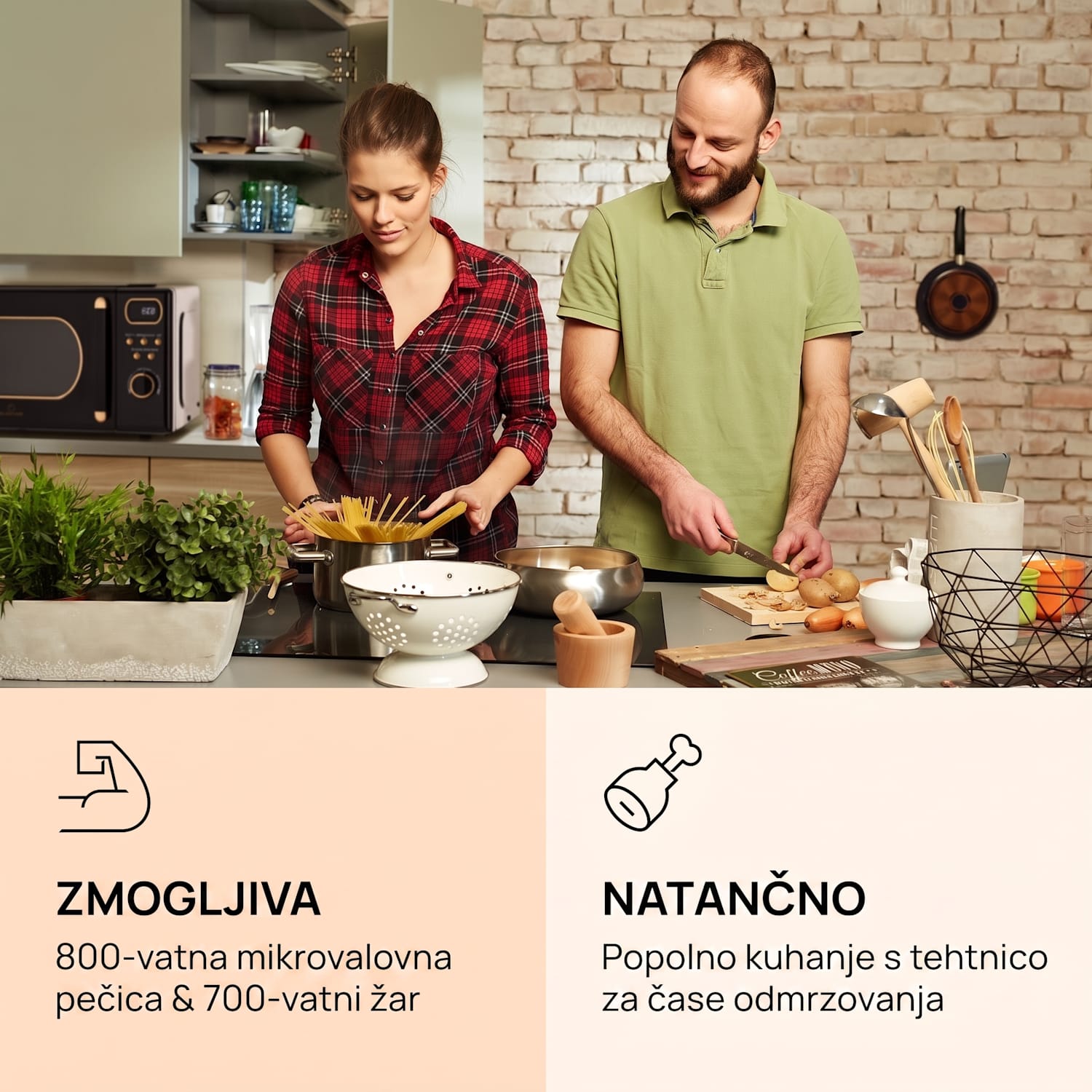 Julieta, mikrovalovna pečica z žarom, 20l, 700 / 800 W, Ø25,5 cm, 8 programov Črna