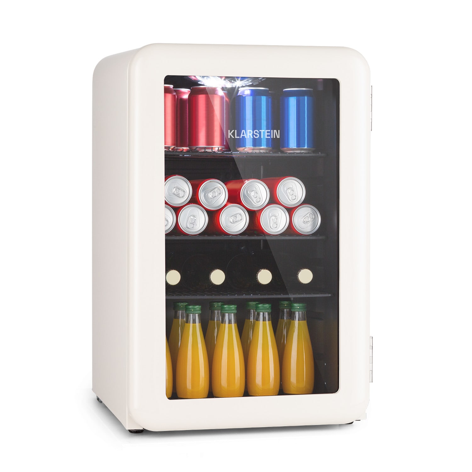 PopLife 70, lodówka na napoje, chłodziarka, 70 l, 0-10°C, styl retro, LED Vintage Krem