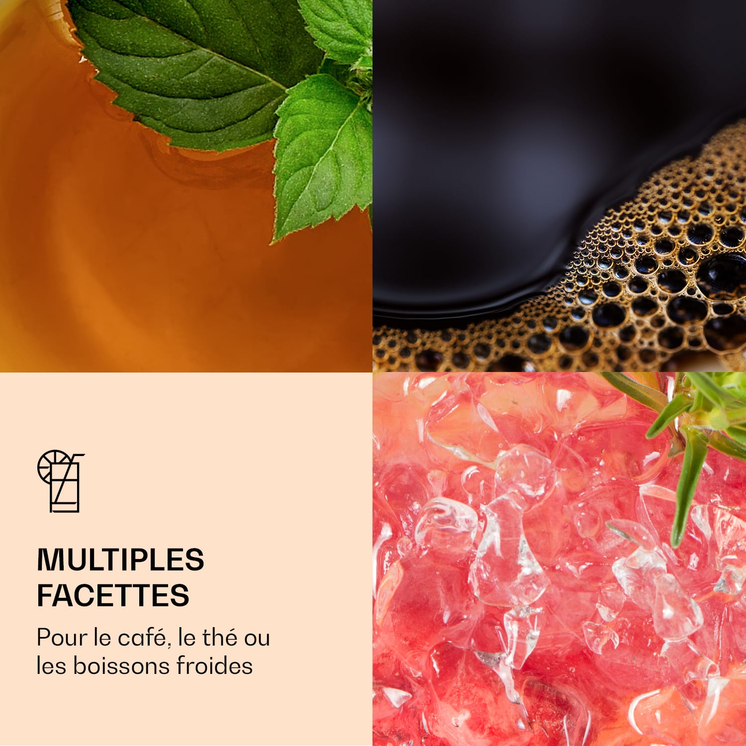 Verre à boire  | double paroi | verre borosilicaté de haute qualité |  | 400ml | pièce unique Thé noir