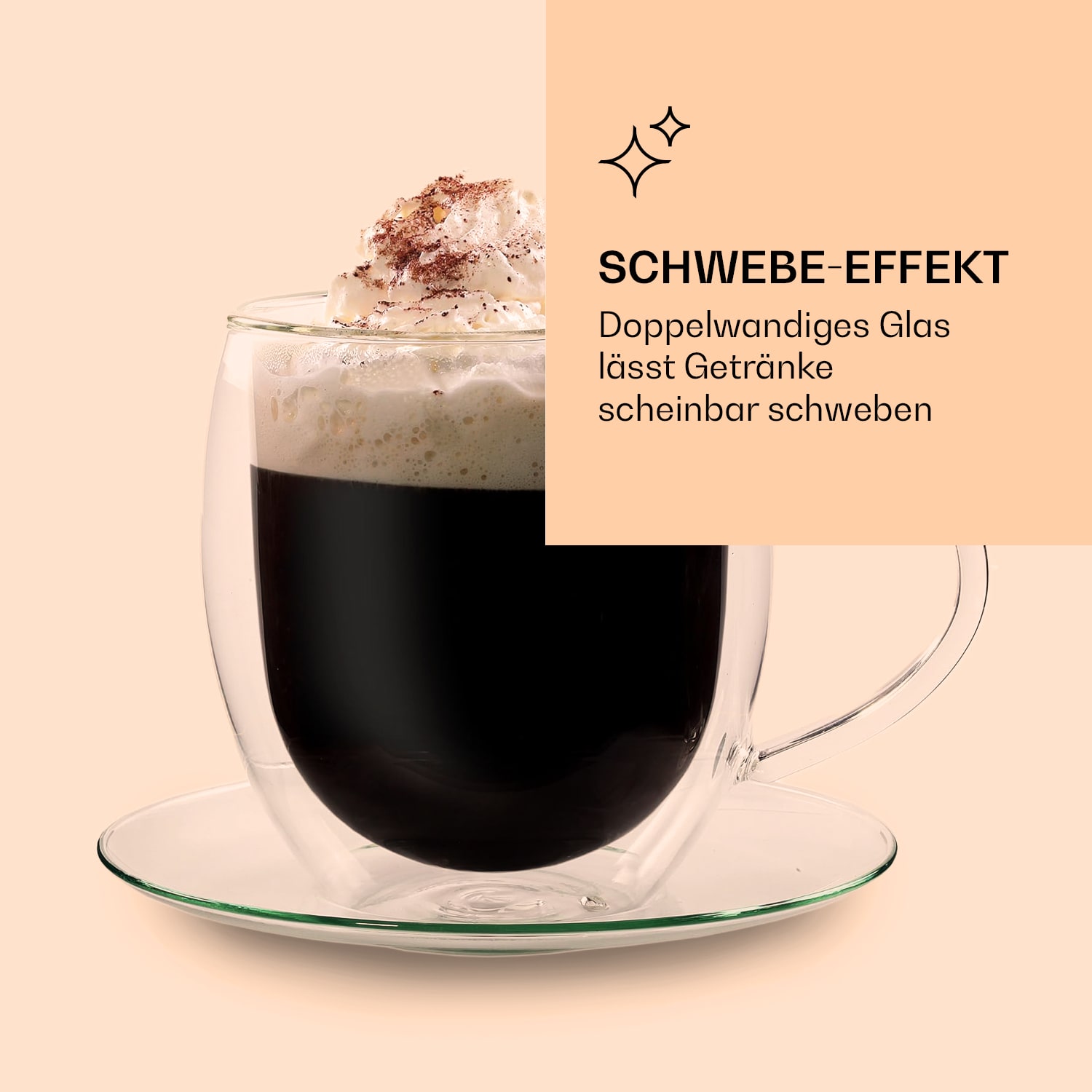 Trinkglas | Doppelwandig | Hochwertiges Borosilikatglas | 400ml | Unikat Tee Mix