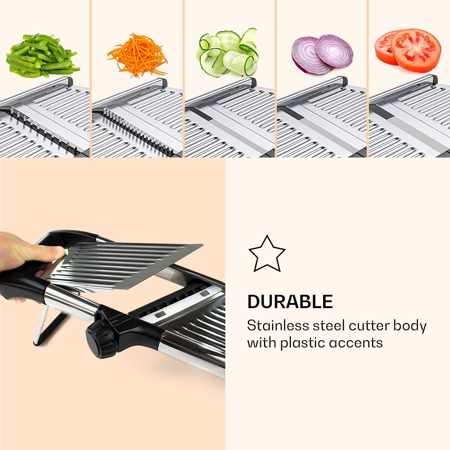 Mandoline Кухненска резачка Гурме, неръждаема стомана, 1 до 9 мм., резачка Julienne