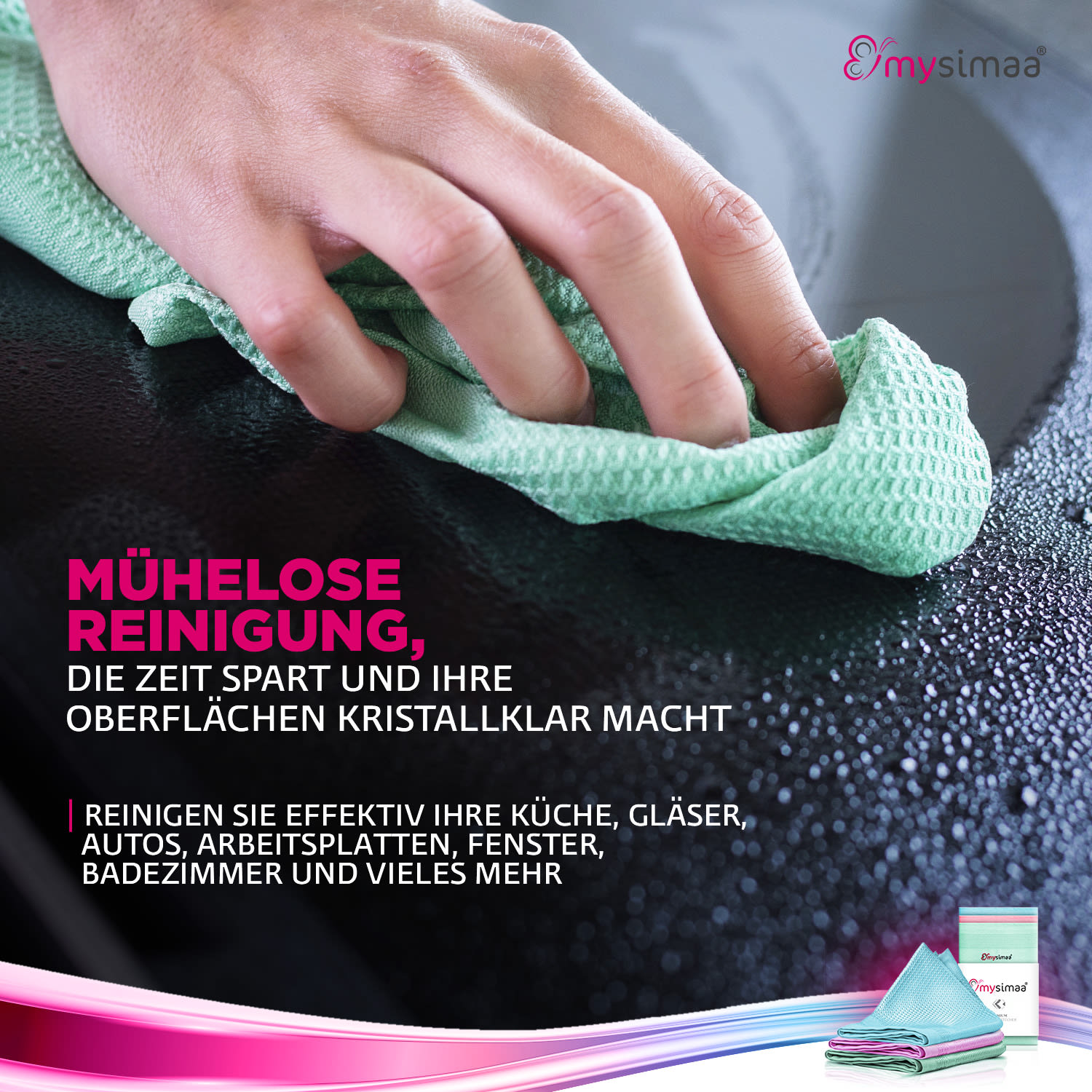Professional Cleaning Cloths Classicpack Putztücher Mikrofaser 60x40 cm Mehrfarbig