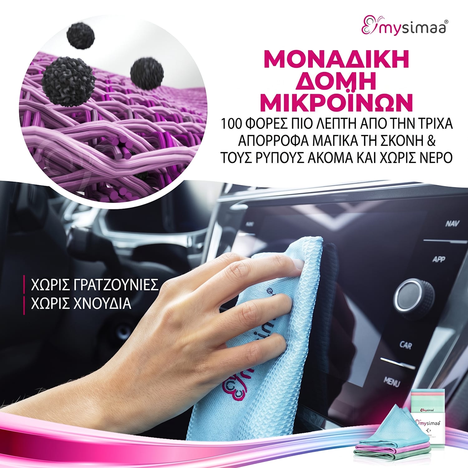 Επαγγελματικά πανάκια καθαρισμού, πανάκια καθαρισμού, μικροΐνες, 60 x 40 εκ. Multi