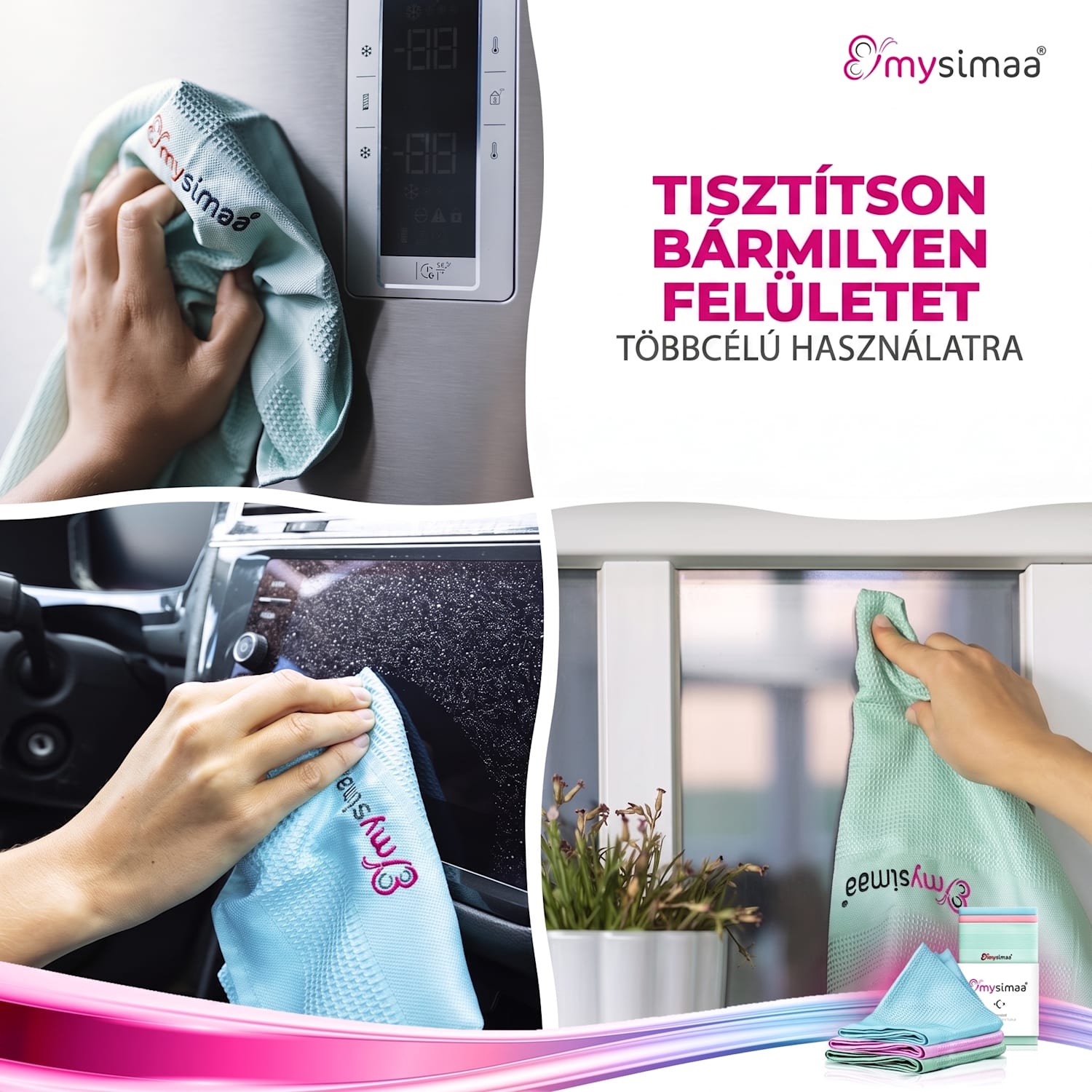 Professzionális tisztítókendők, tisztítókendők, Classicpack, mikroszálas 60 x 40 cm Multi