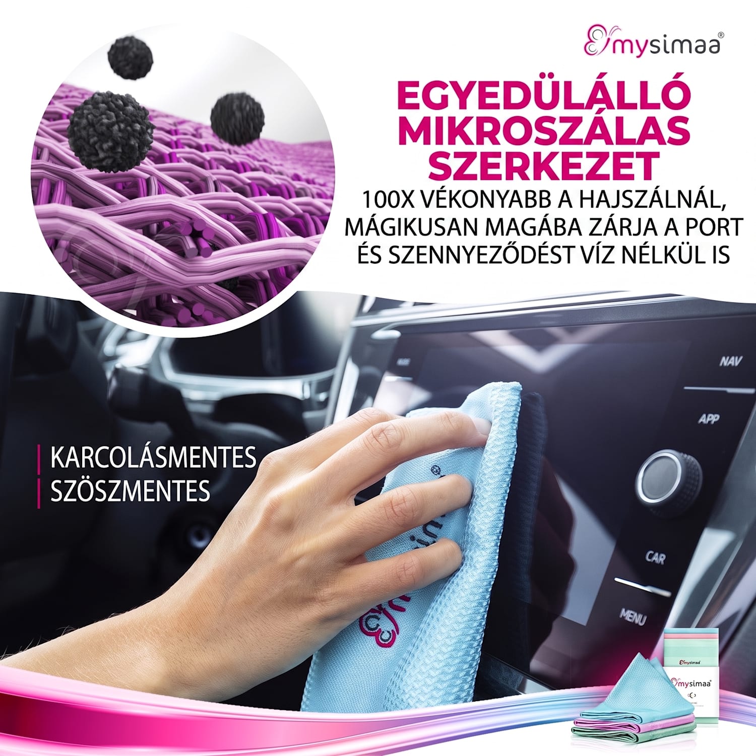 Professzionális tisztítókendők, tisztítókendők, Classicpack, mikroszálas 60 x 40 cm Multi