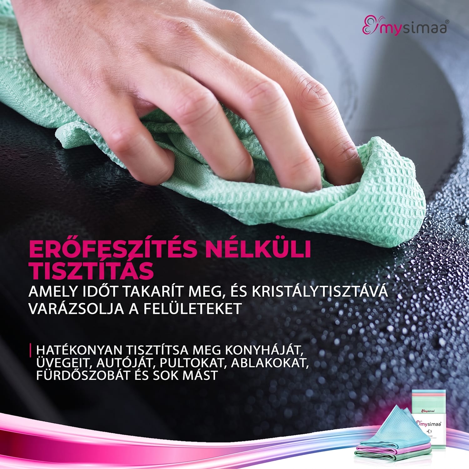 Professzionális tisztítókendők, tisztítókendők, Classicpack, mikroszálas 60 x 40 cm Multi