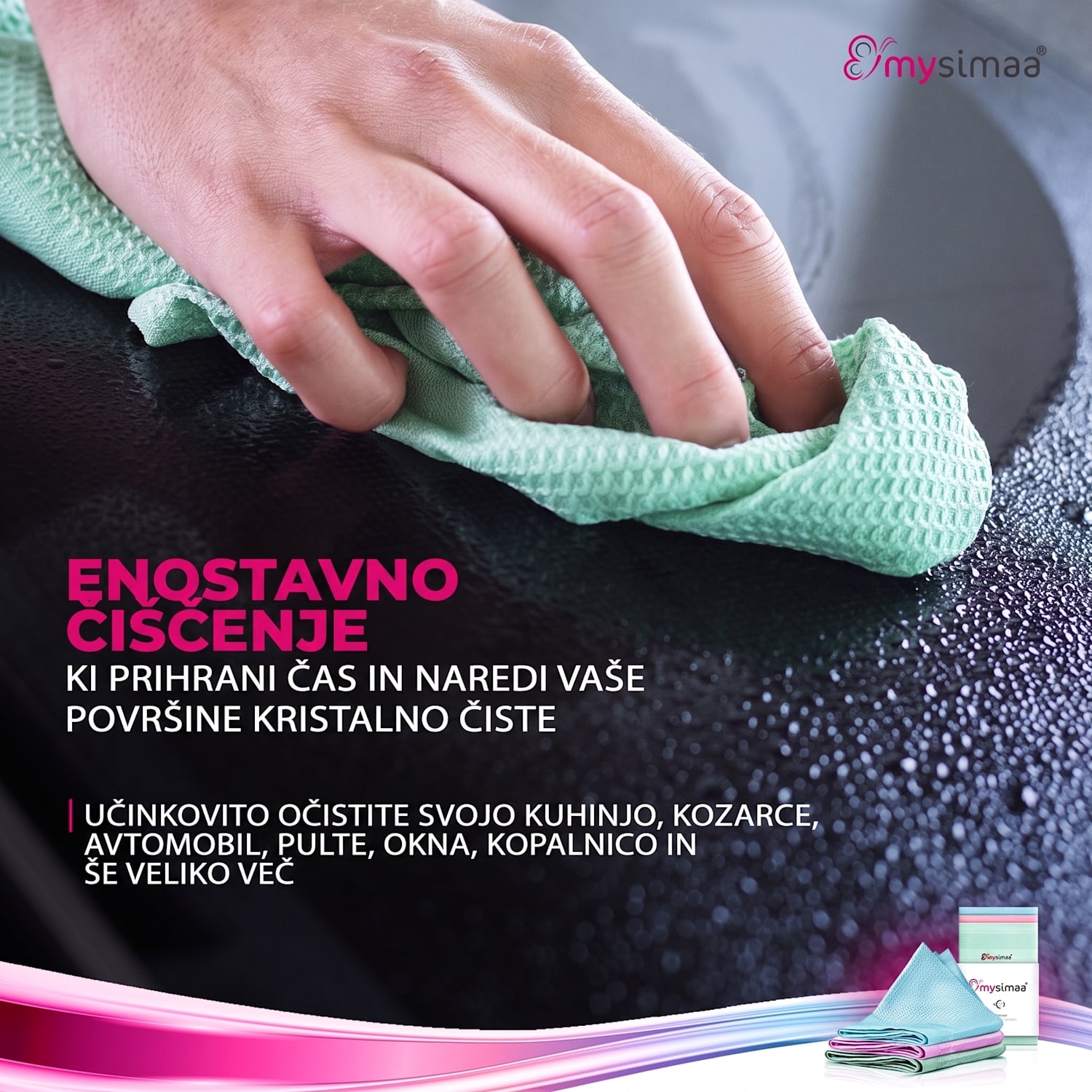 Profesionalne krpe za čiščenje, Classicpack, krpe za čiščenje, mikrovlakna 60 x 40 cm Večbarvna