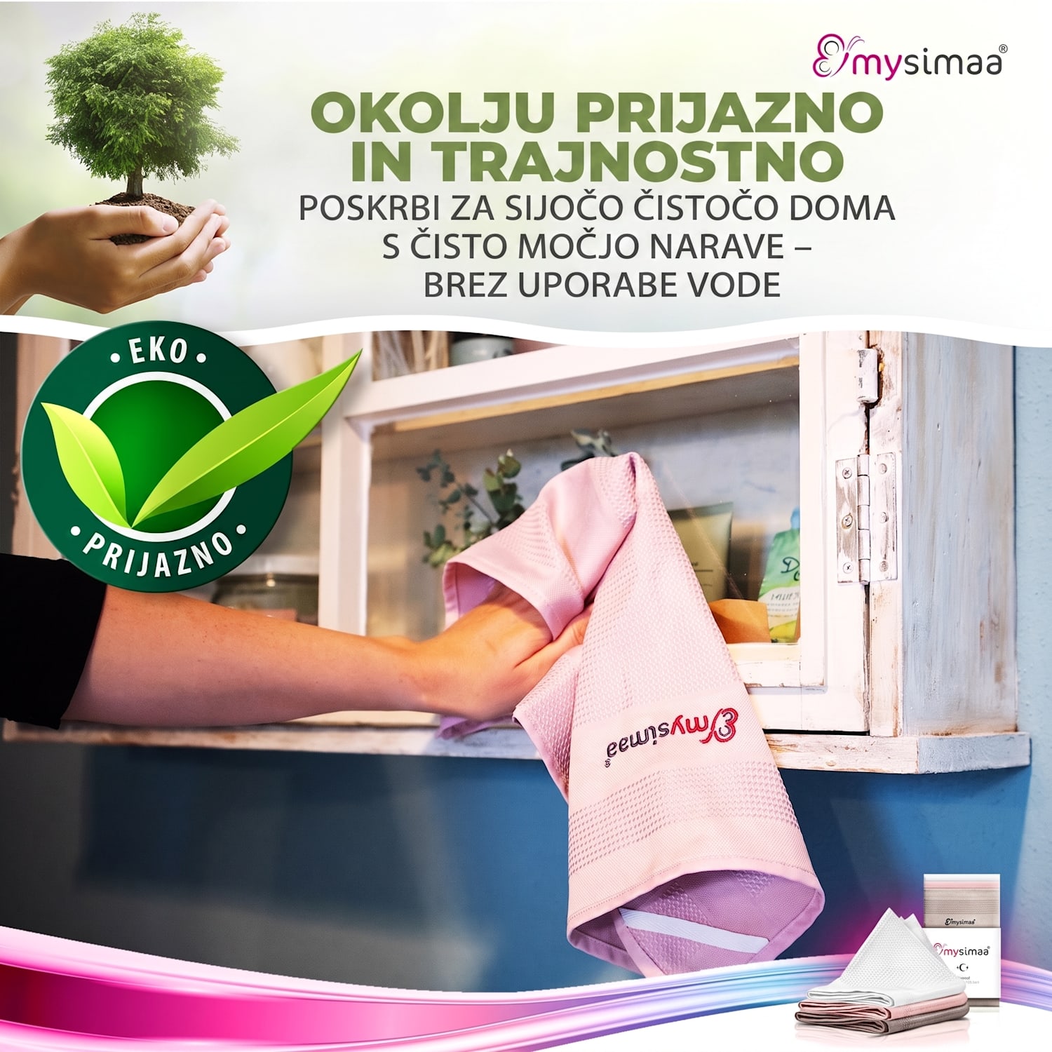 Profesionalne krpe za čiščenje, krpe za čiščenje, mikrovlakna 40 x 40 cm Večbarvna
