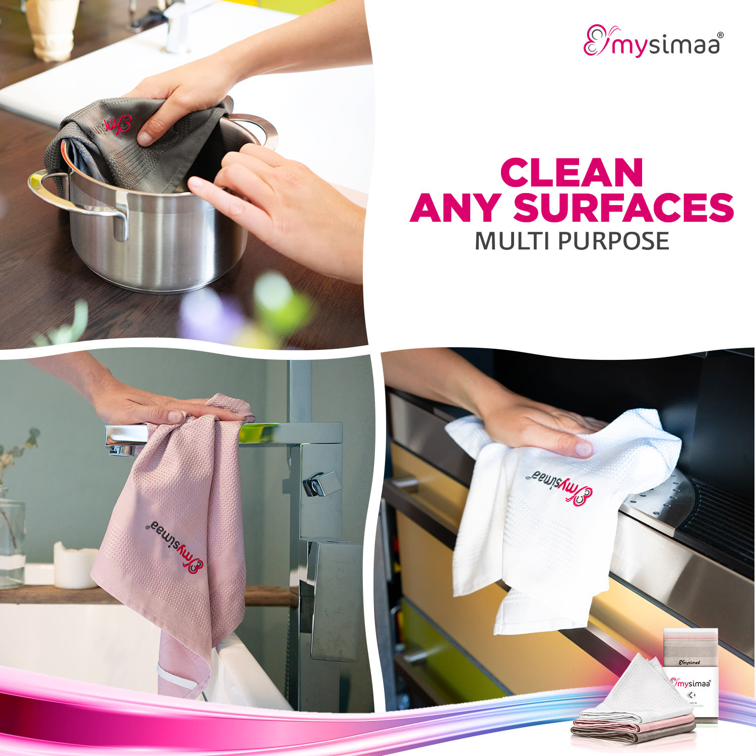 Professzionális tisztítókendők, tisztítókendők, mikroszálas 40 x 40 cm Multi