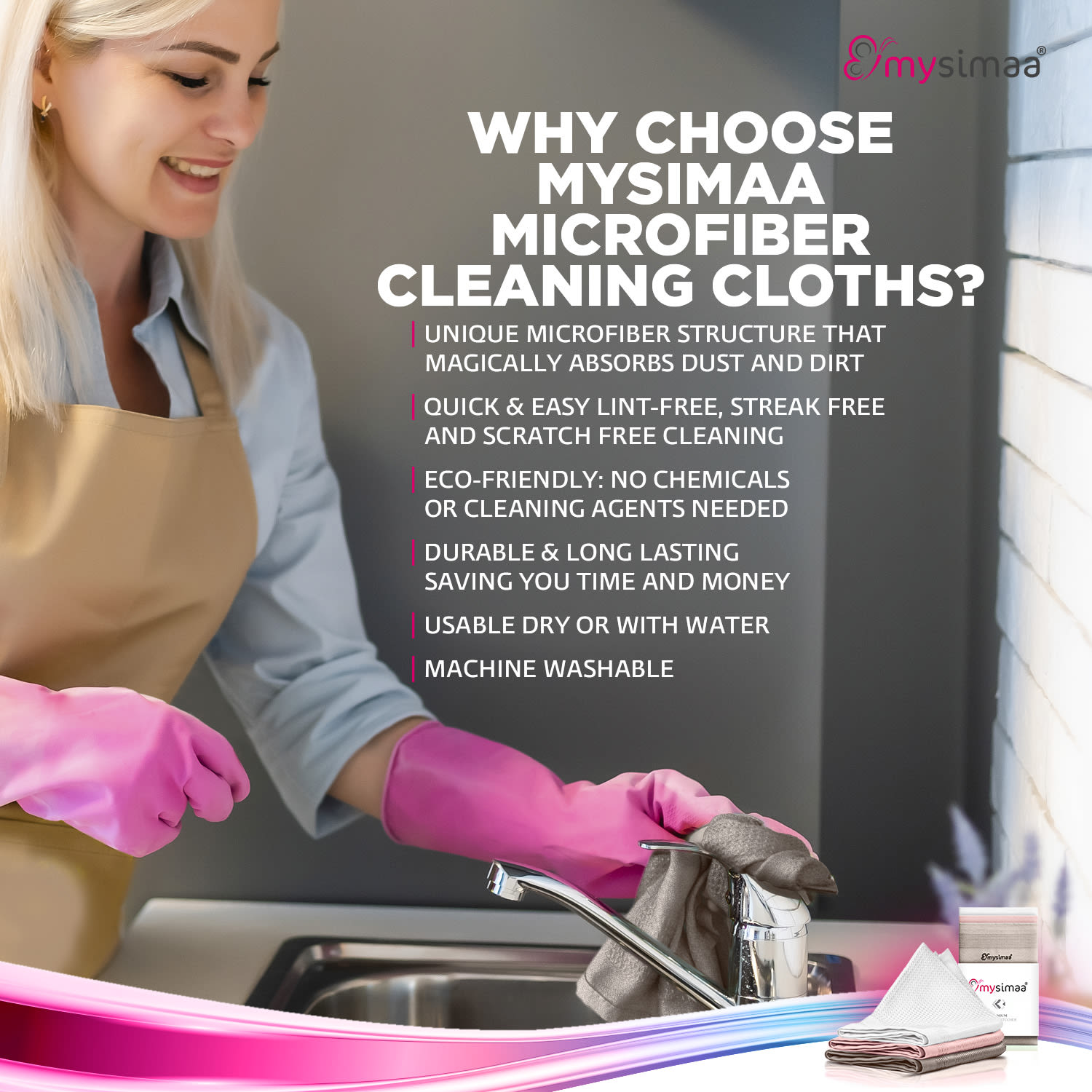 Professzionális tisztítókendők, tisztítókendők, mikroszálas 40 x 40 cm Multi