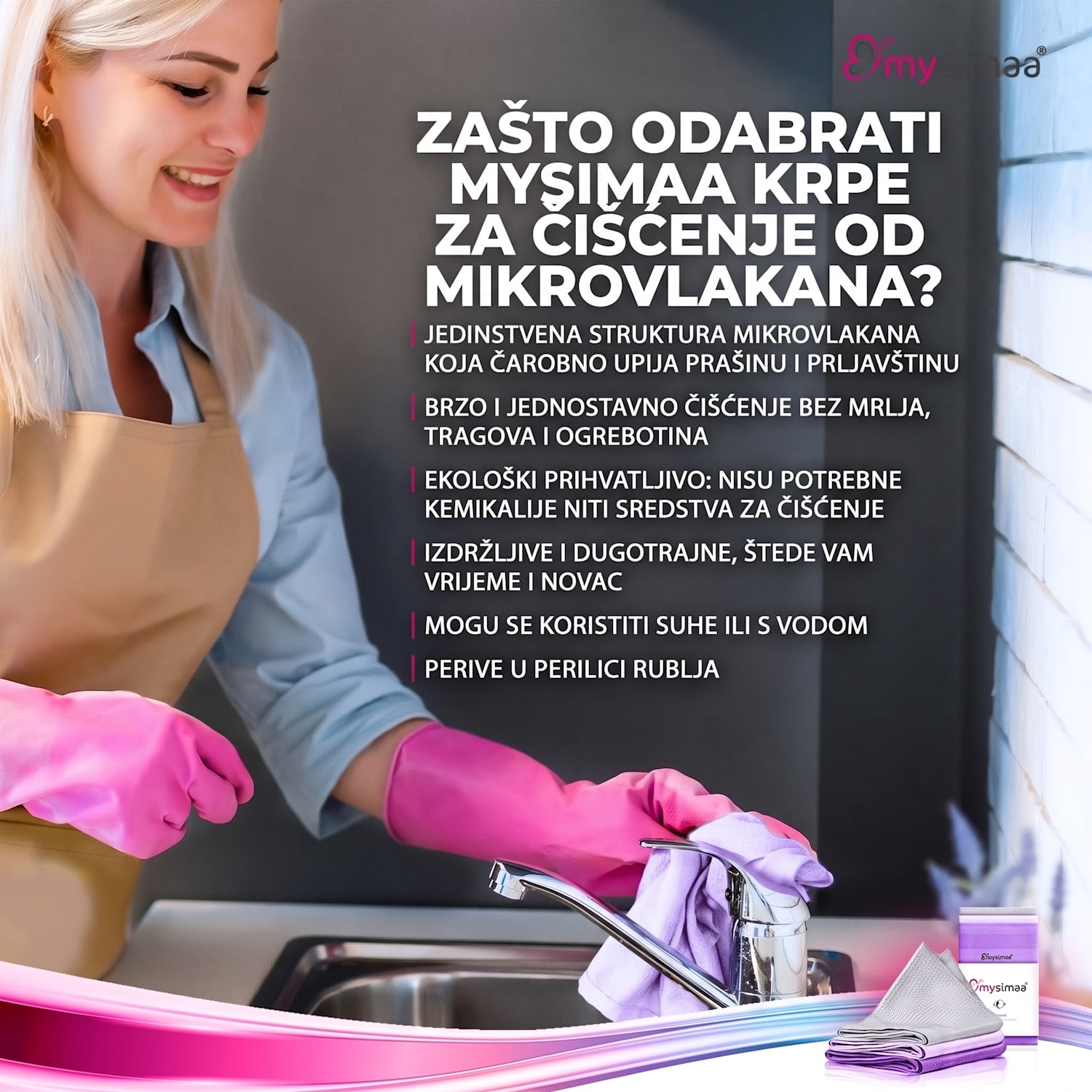 Profesionalne krpe za čišćenje, Classicpack, krpe za čišćenje, mikrofibra 60 x 40 cm šaren