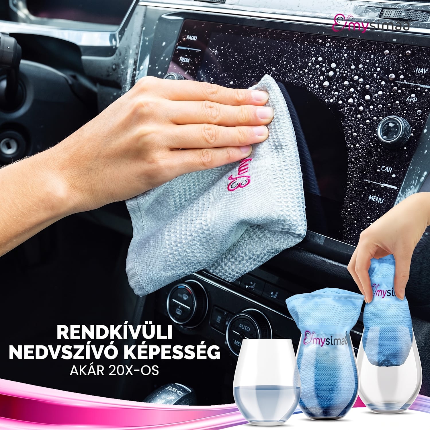 Professzionális tisztítókendők, tisztítókendők, Classicpack, mikroszálas 60 x 40 cm sokszínű