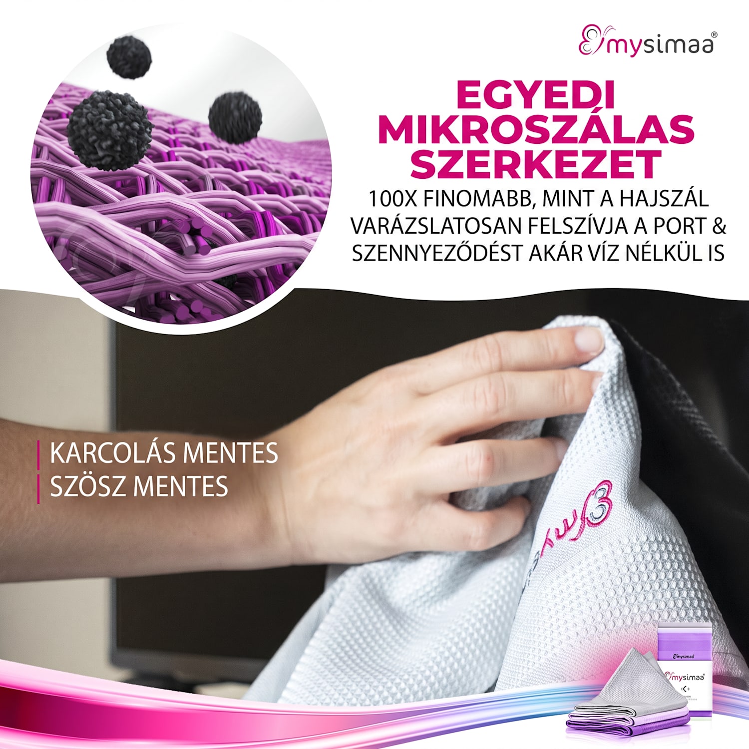 Professzionális tisztítókendők, tisztítókendők, Classicpack, mikroszálas 60 x 40 cm sokszínű