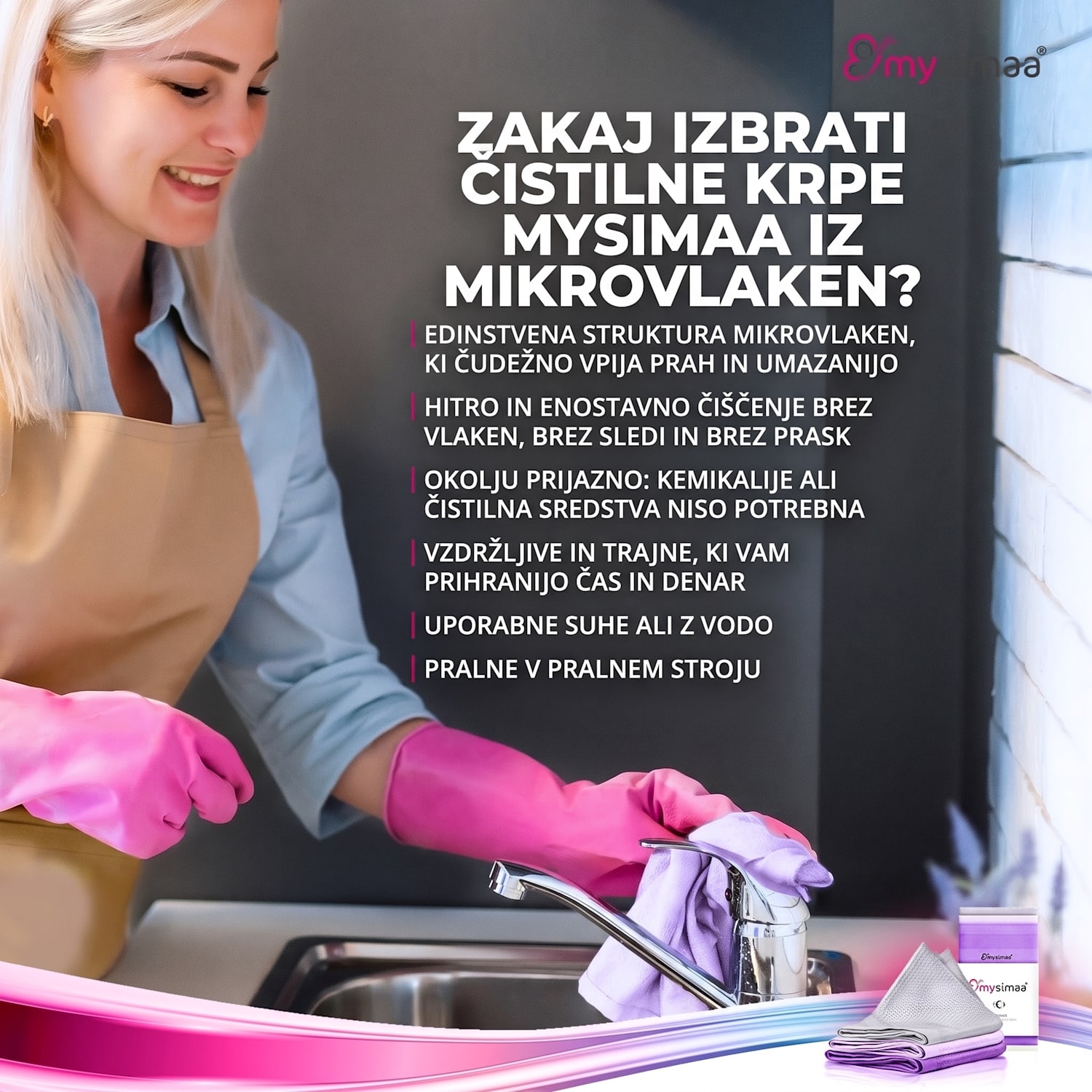 Profesionalne krpe za čiščenje, Classicpack, krpe za čiščenje, mikrovlakna 60 x 40 cm večbarvne
