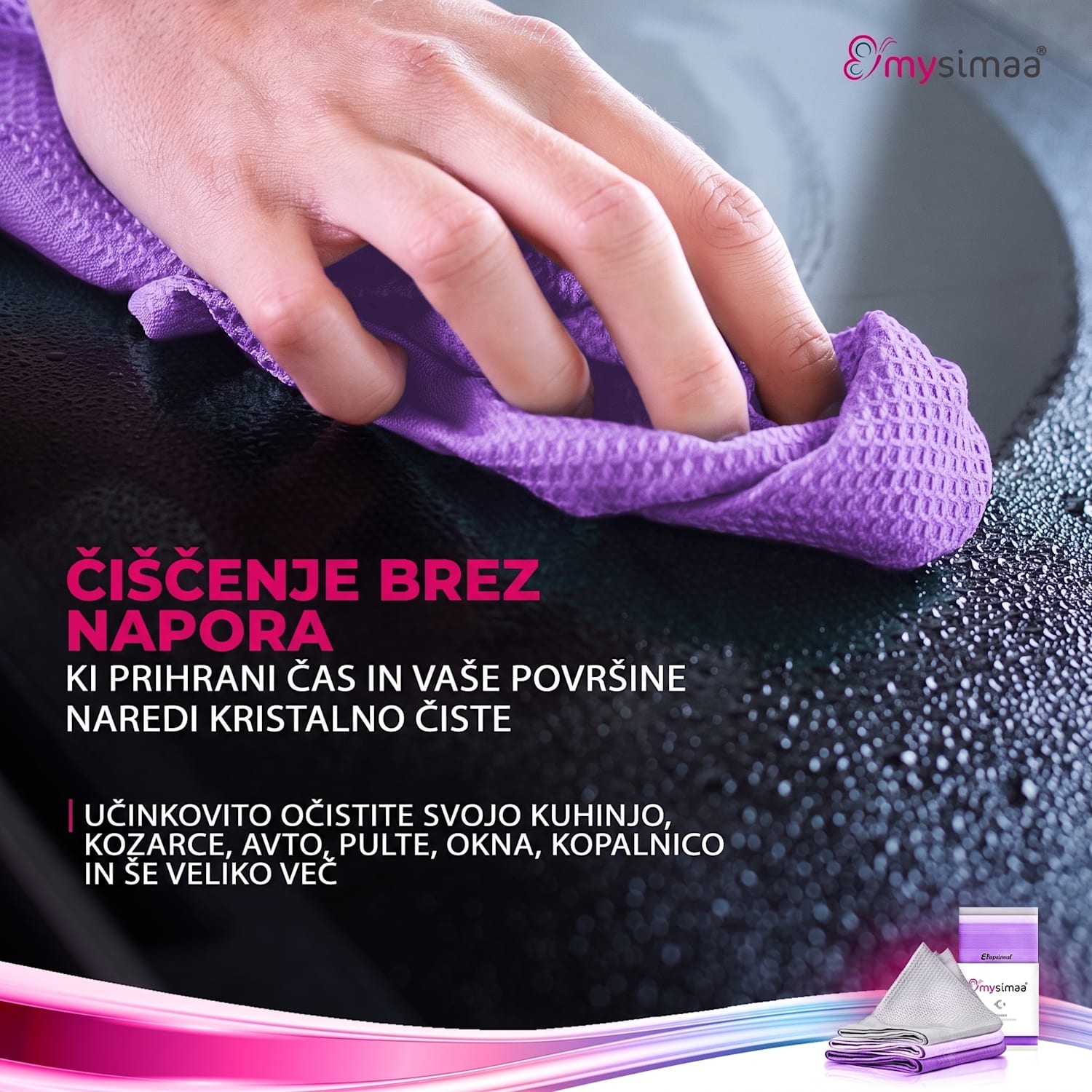 Profesionalne krpe za čiščenje, Classicpack, krpe za čiščenje, mikrovlakna 60 x 40 cm večbarvne