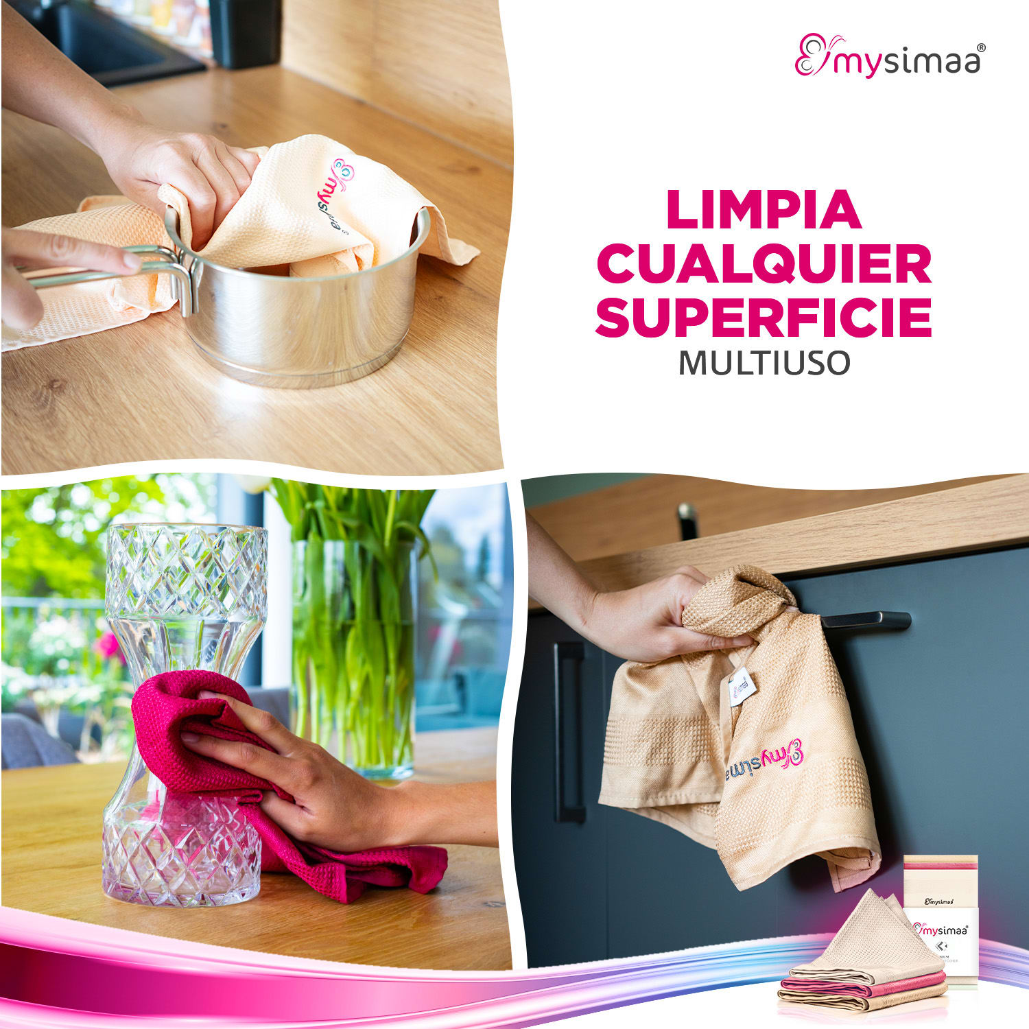 Paños de limpieza profesionales Pack clásico 60x40 cm Natural